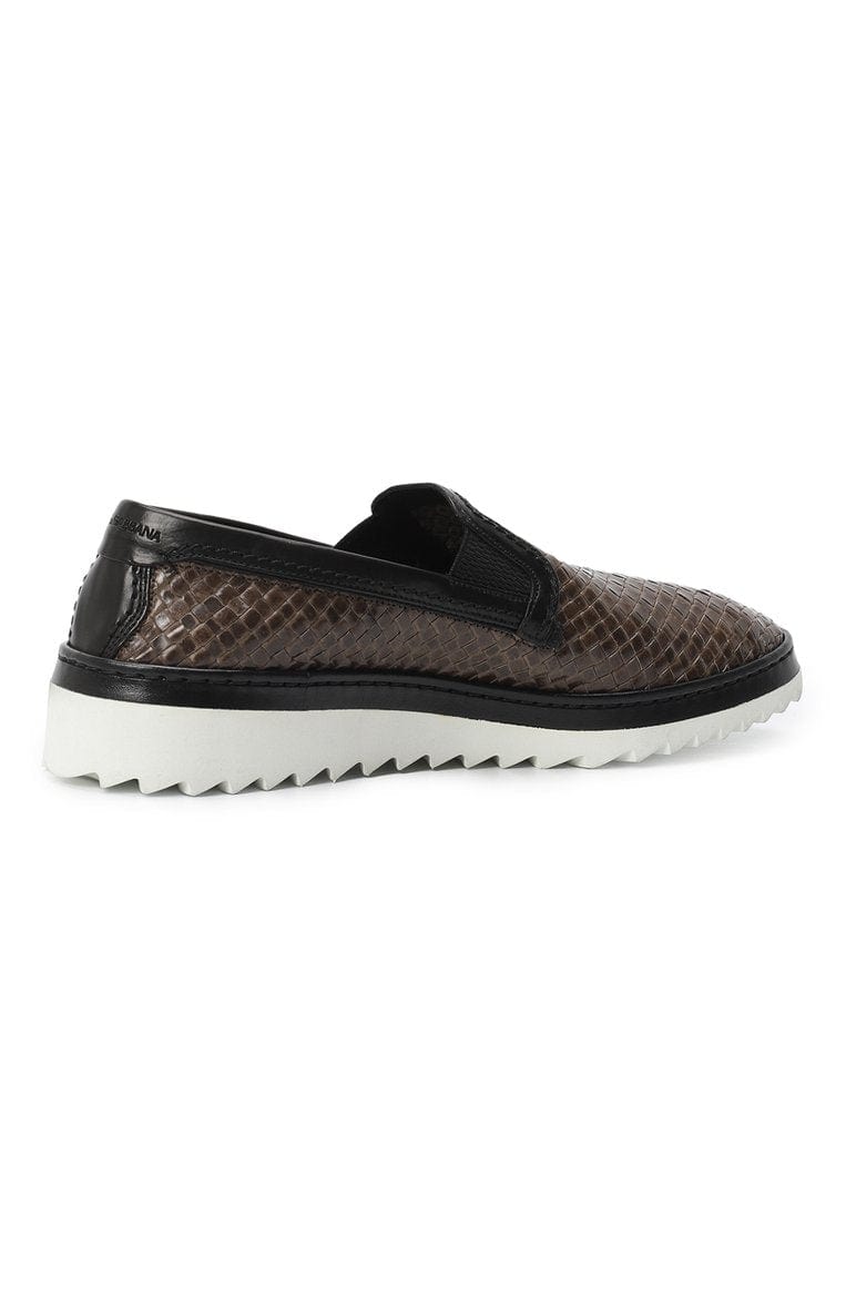 Dolce & Gabbana Weaved Leather Loafers