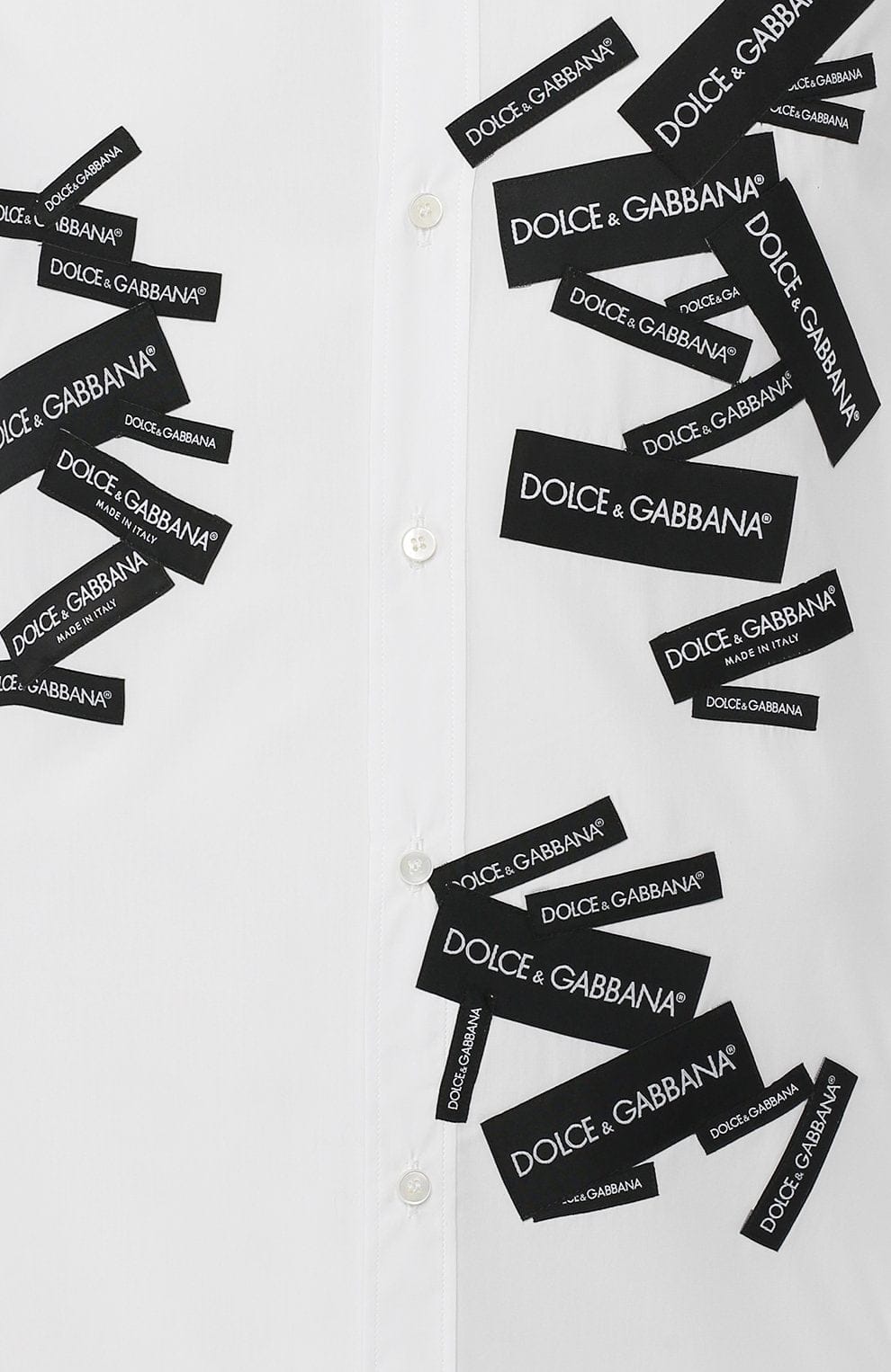 Dolce & Gabbana White All-Over Logo Cotton Shirt