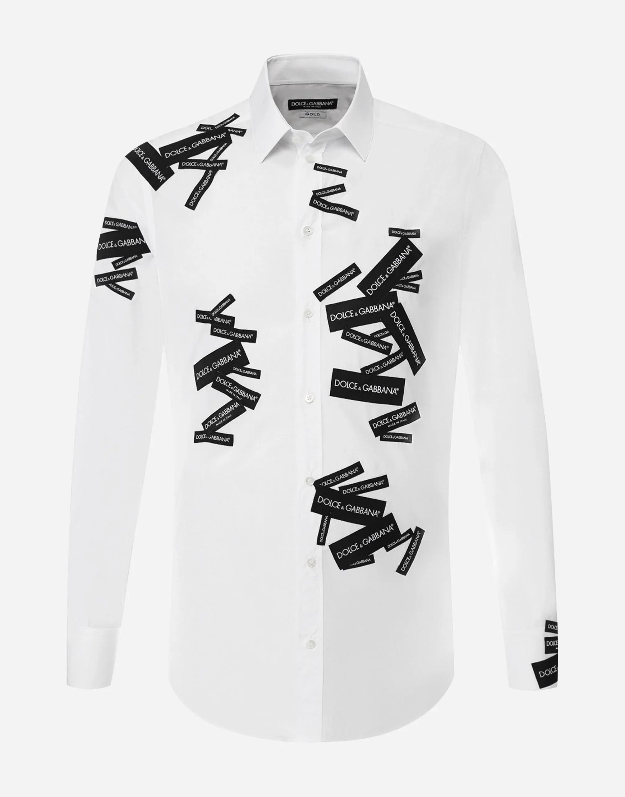 Dolce & Gabbana White All-Over Logo Cotton Shirt