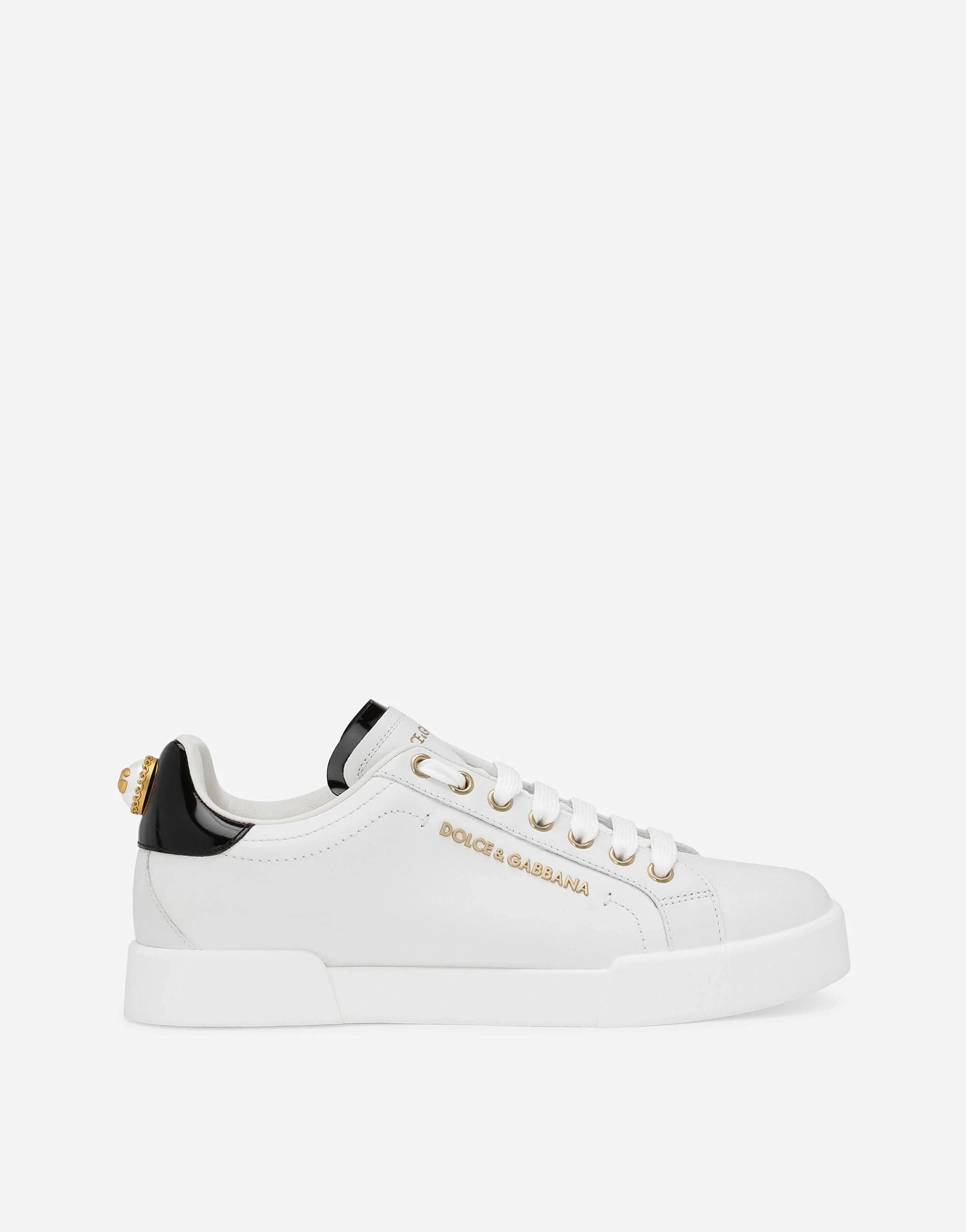Dolce & Gabbana White Calfskin Portofino Sneakers