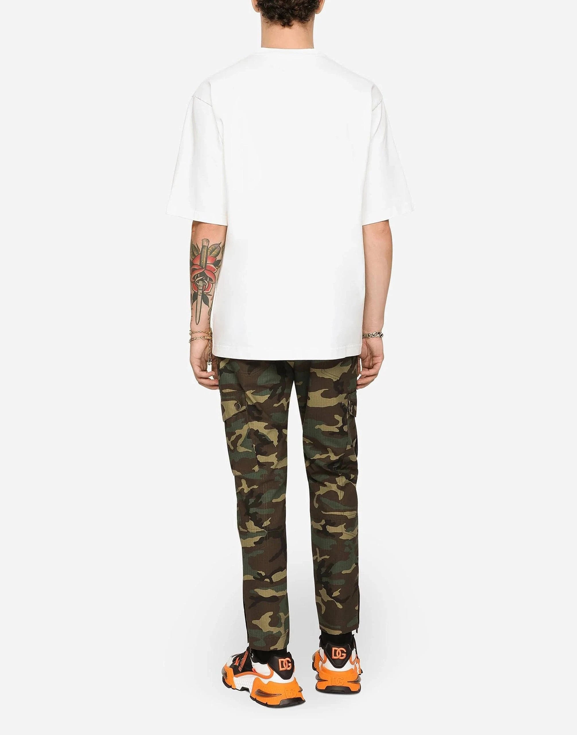 Dolce & Gabbana White D&G Print Cotton T-Shirt