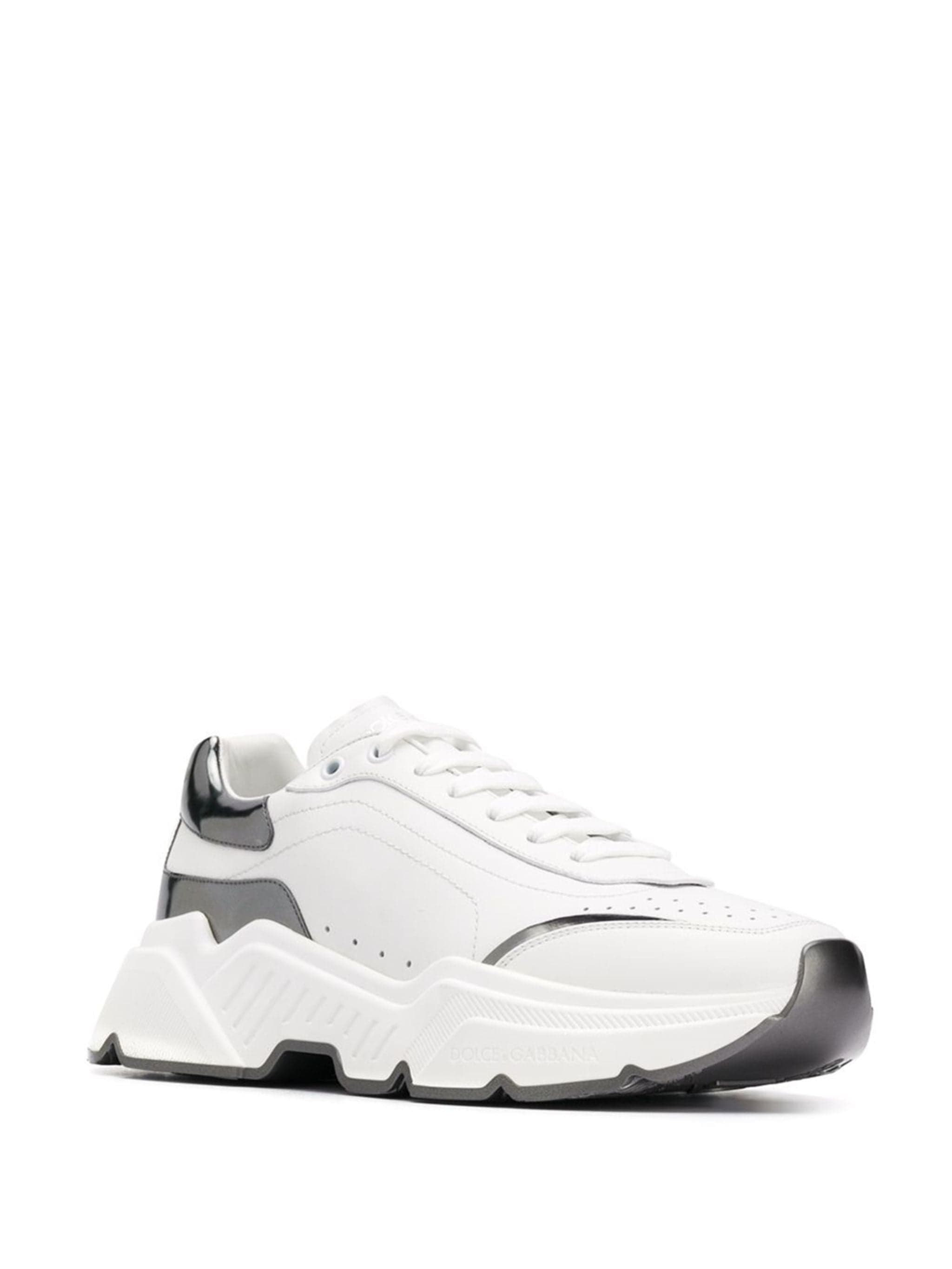 Dolce & Gabbana White Daymaster Leather Sneakers