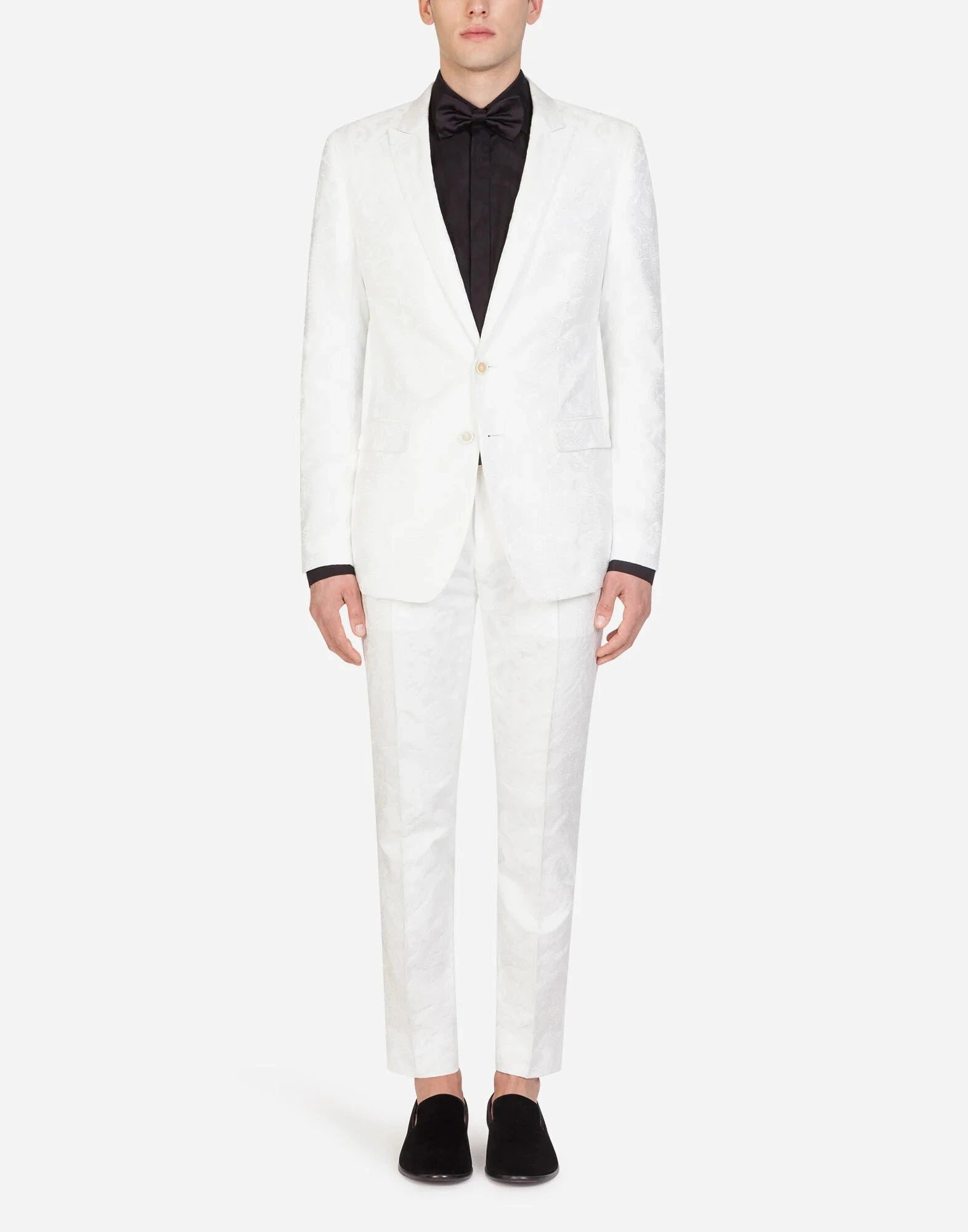Dolce & Gabbana White Jacquard Martini Suit