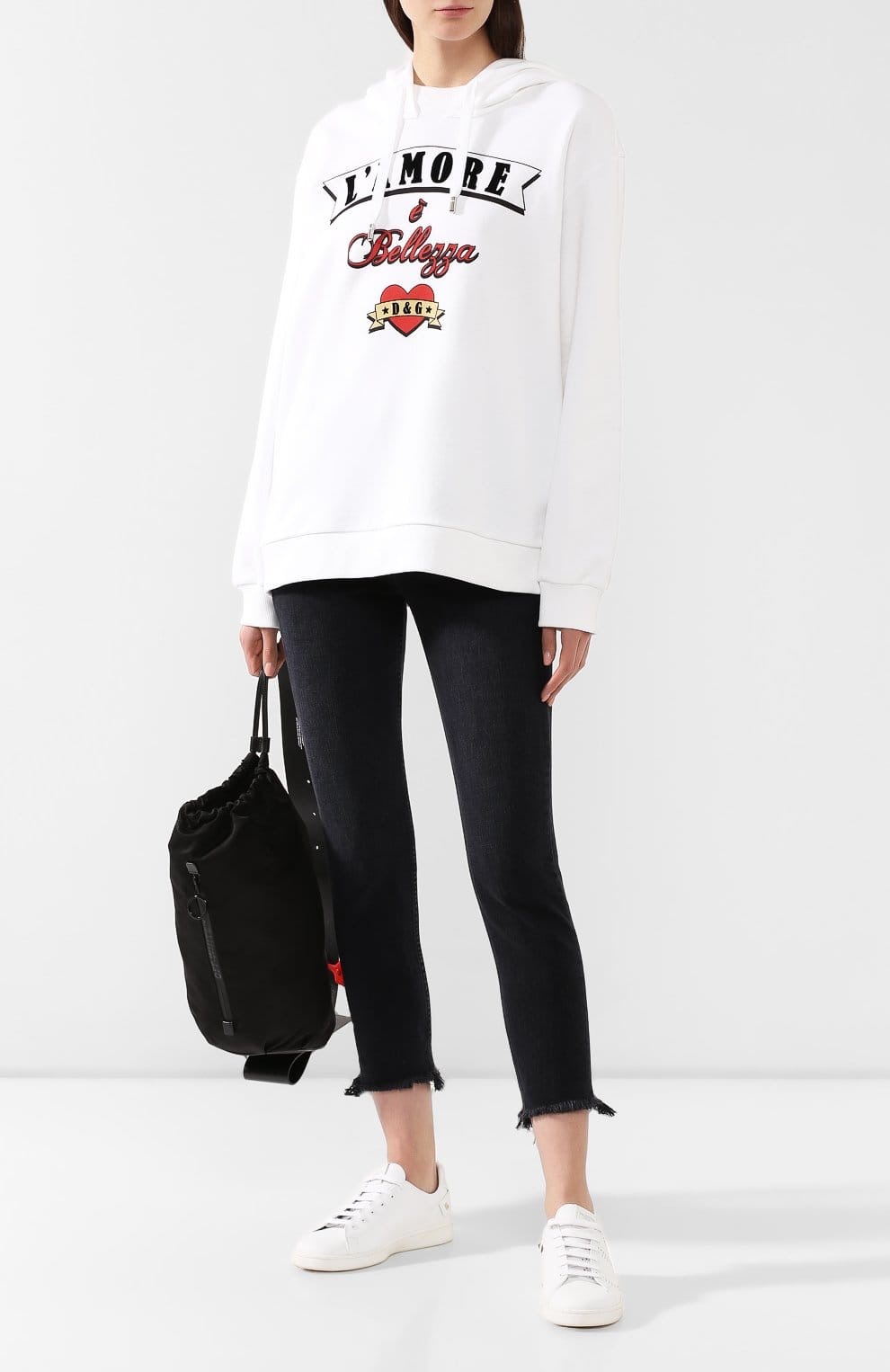 Dolce & Gabbana White L'Amore Cotton Hoodie