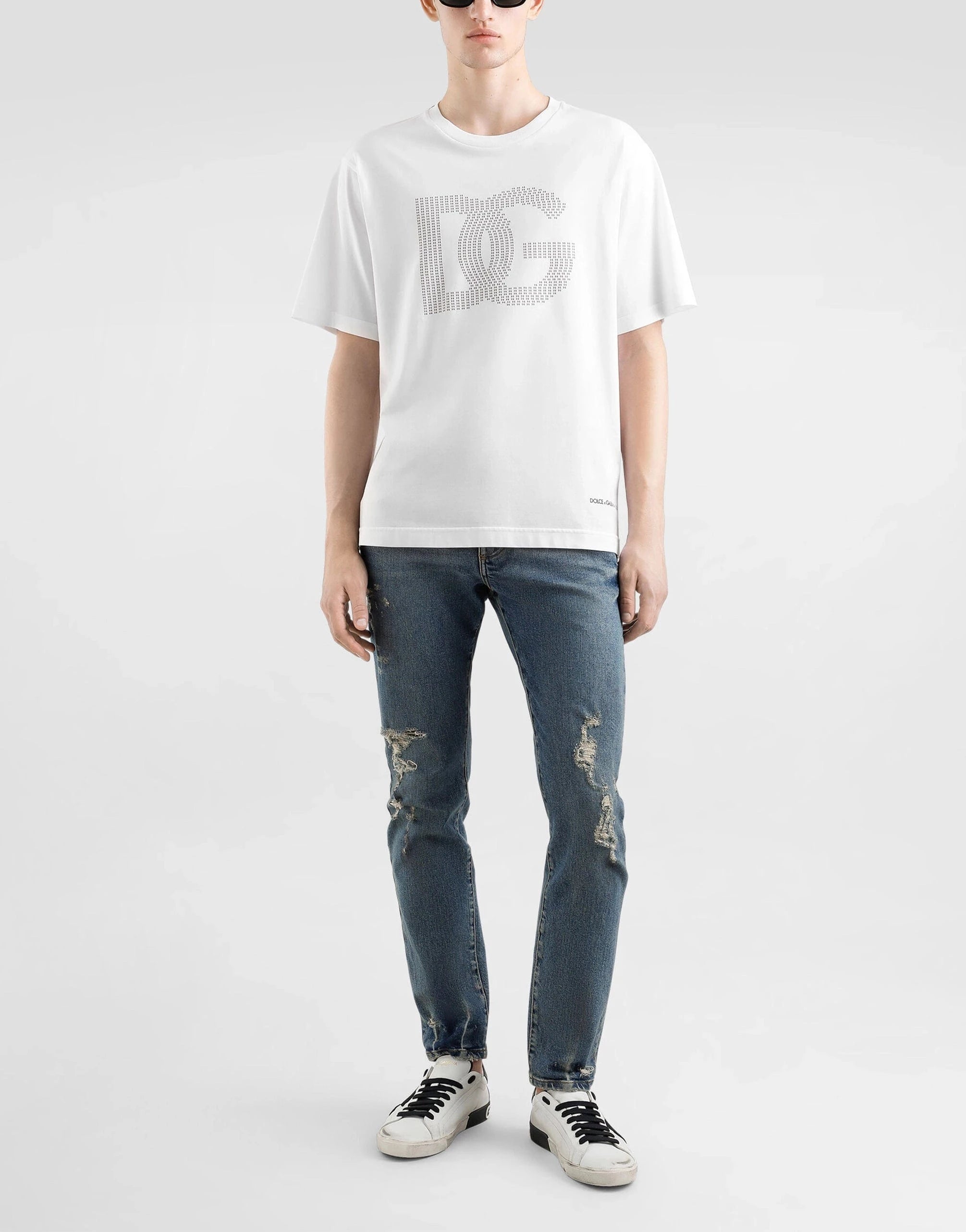 Dolce & Gabbana 白いロゴプリントTシャツ | Sendegaro US Dolce & Gabbana 白いロゴプリントTシャツ | Sendegaro US