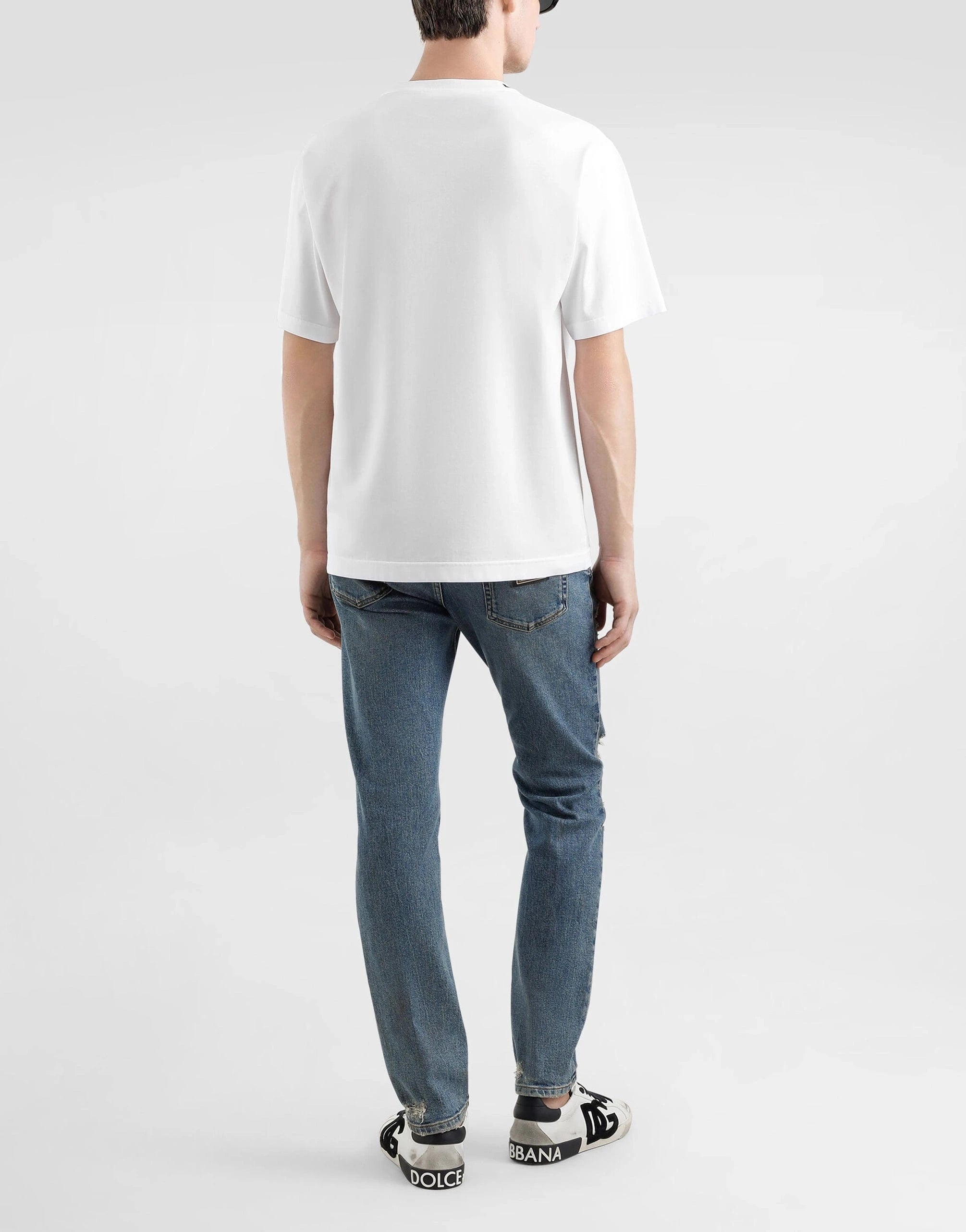 Dolce & Gabbana White Logo-Print T-Shirt