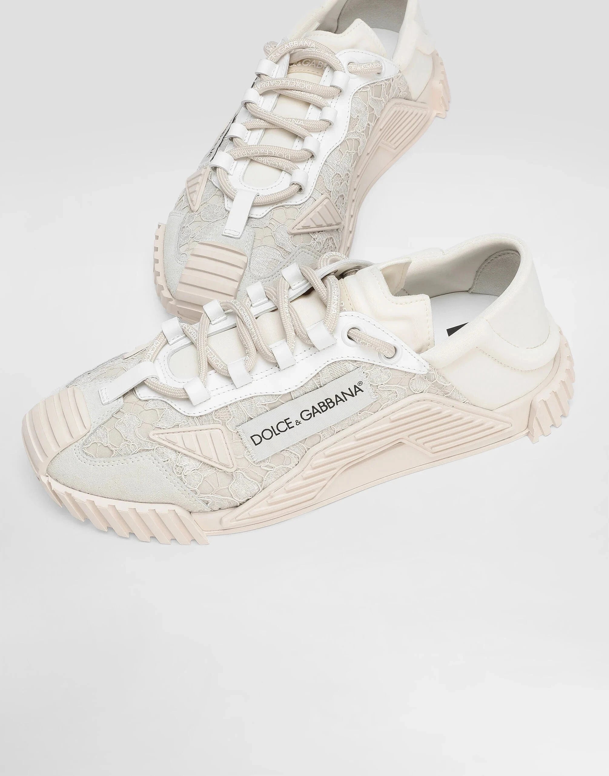 Dolce & Gabbana White Mixed-Materials NS1 Sneakers