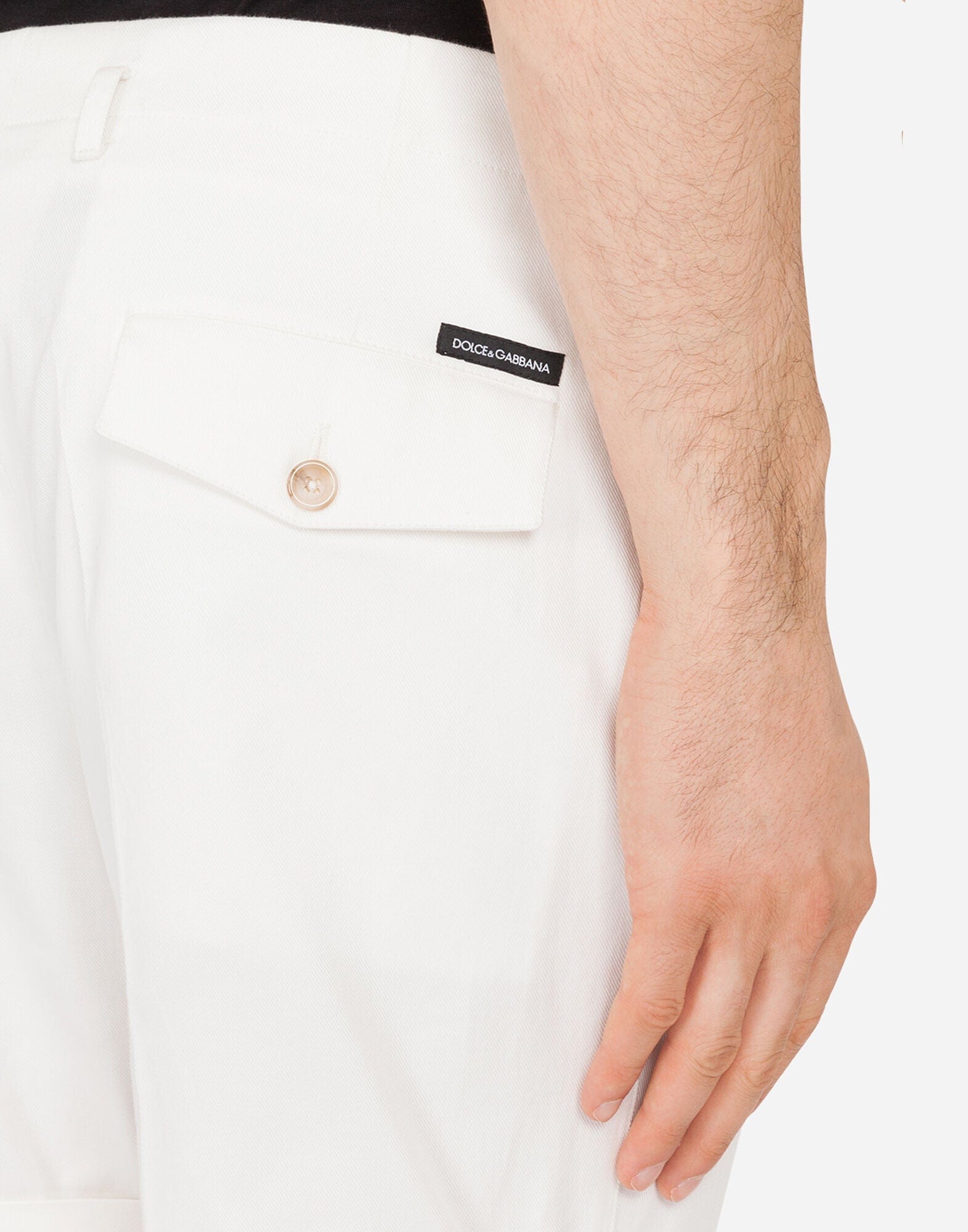 Dolce & Gabbana White Stretch Cotton Bermuda Shorts