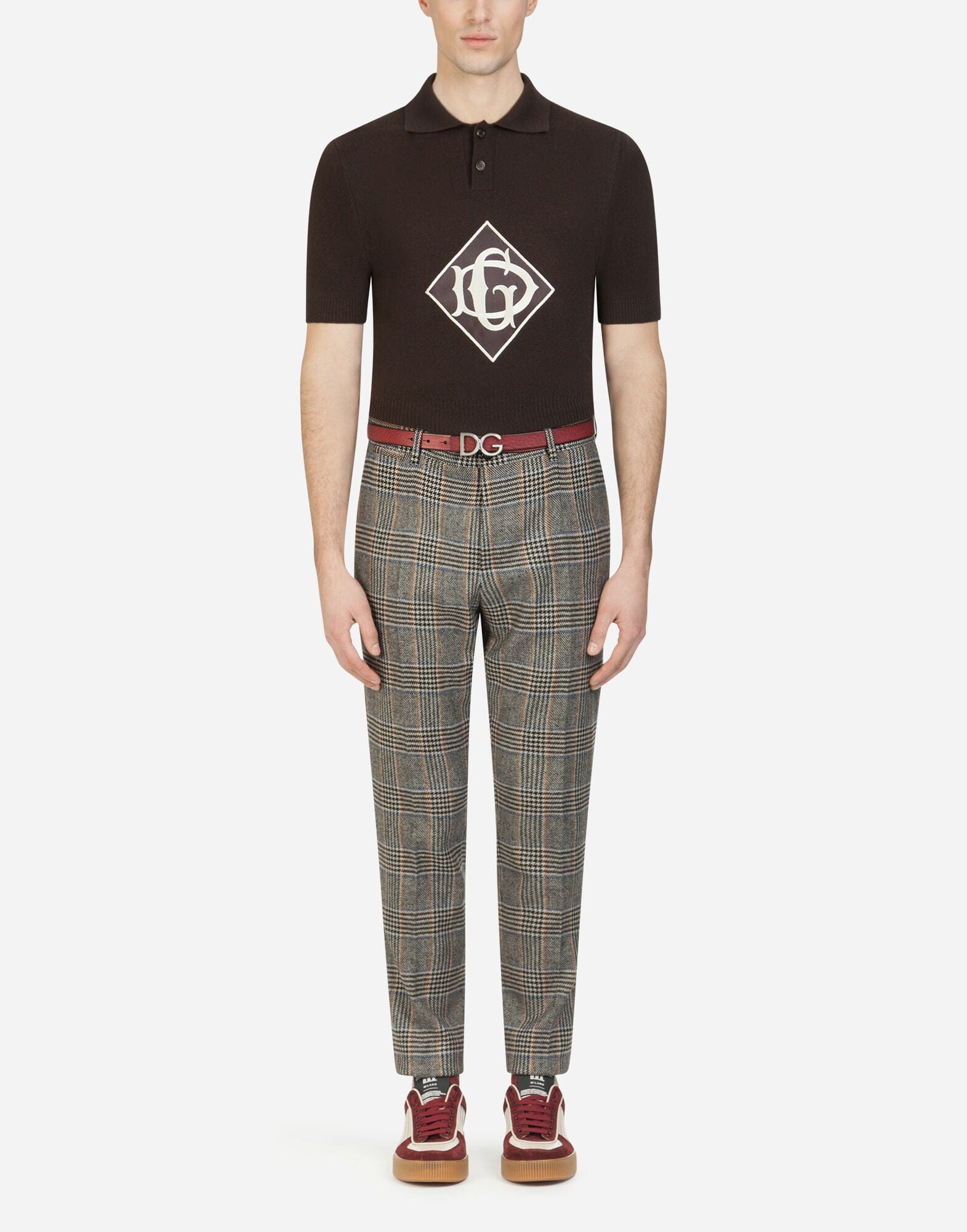 Dolce & Gabbana Wool DG Patch Polo Shirt