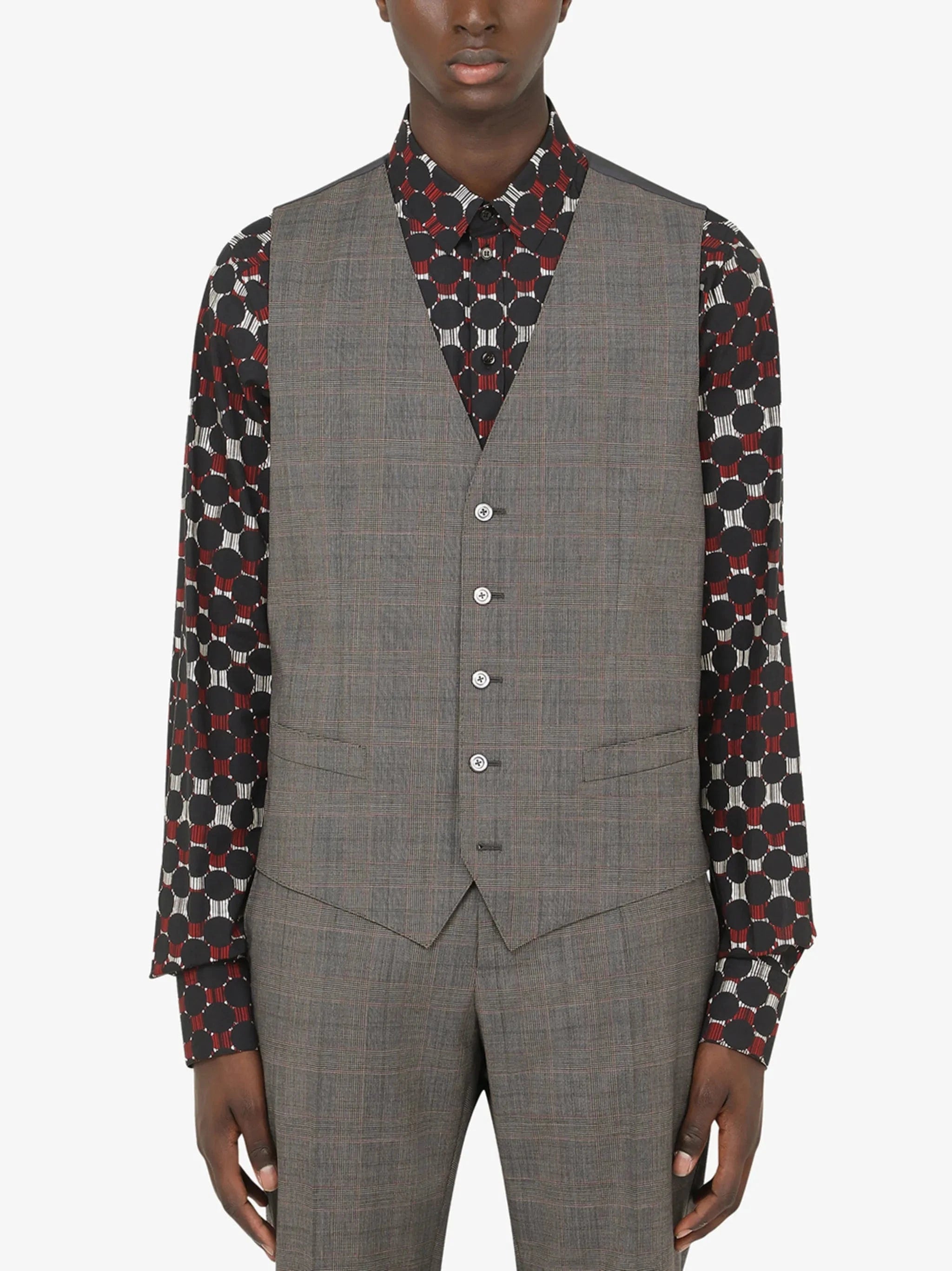 Dolce & Gabbana Wool Glen Plaid Vest