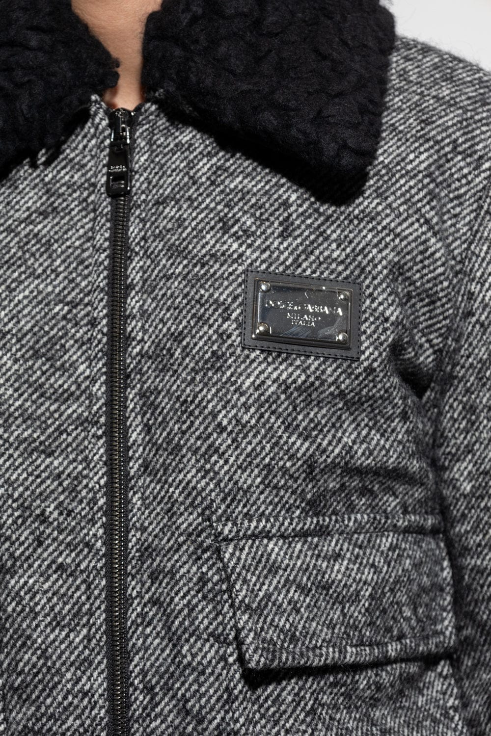 Dolce & Gabbana Wool Tweed Bomber Jacket