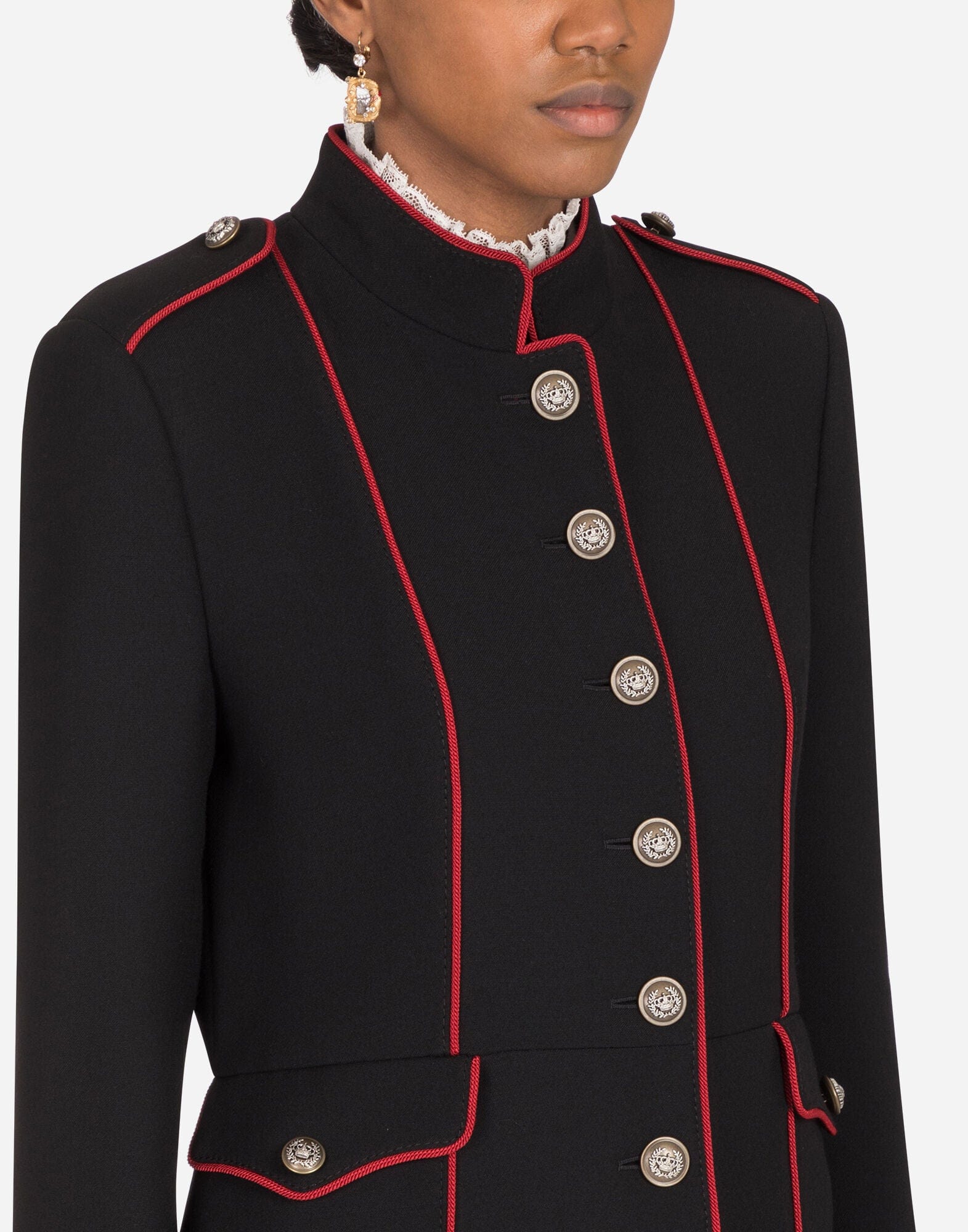 Dolce & Gabbana Woolen Jacket With Piping