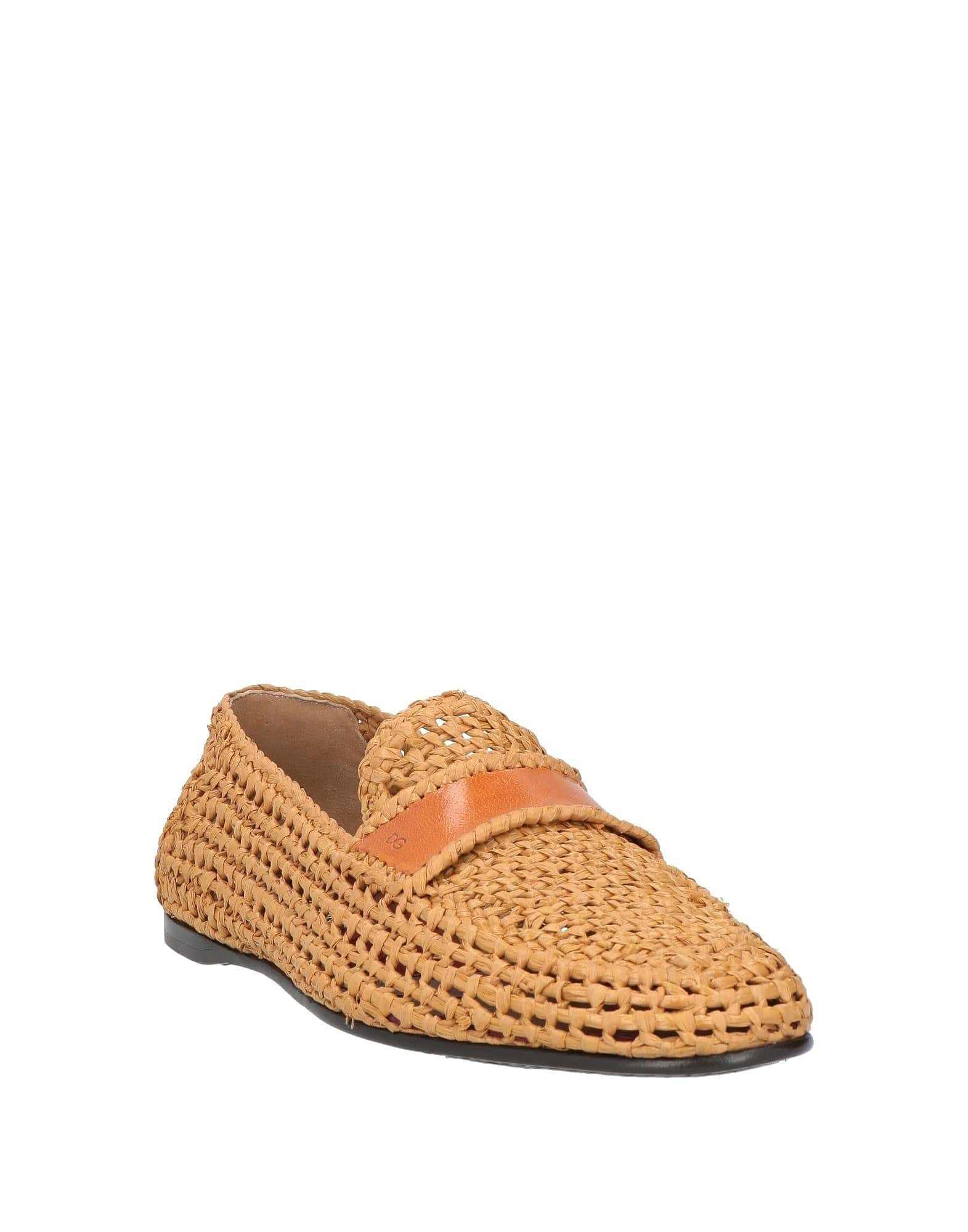 Dolce & Gabbana Woven Raffia Slip-On Loafers