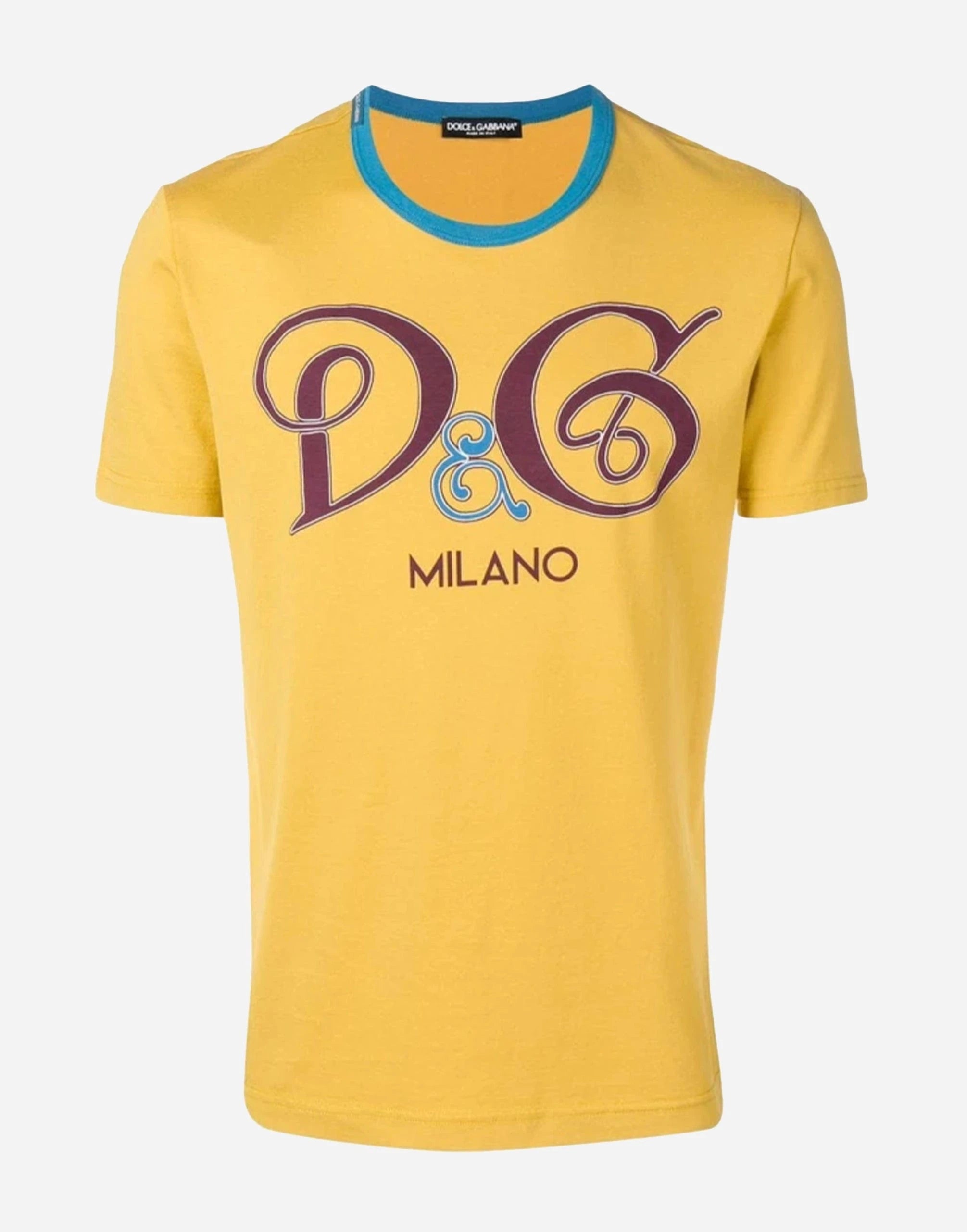 【DOLCE&GABBANA】ロゴ刺繍入T イエロー HR015 Jersey T-shirt with DG logo embroidery in Yellow for Men