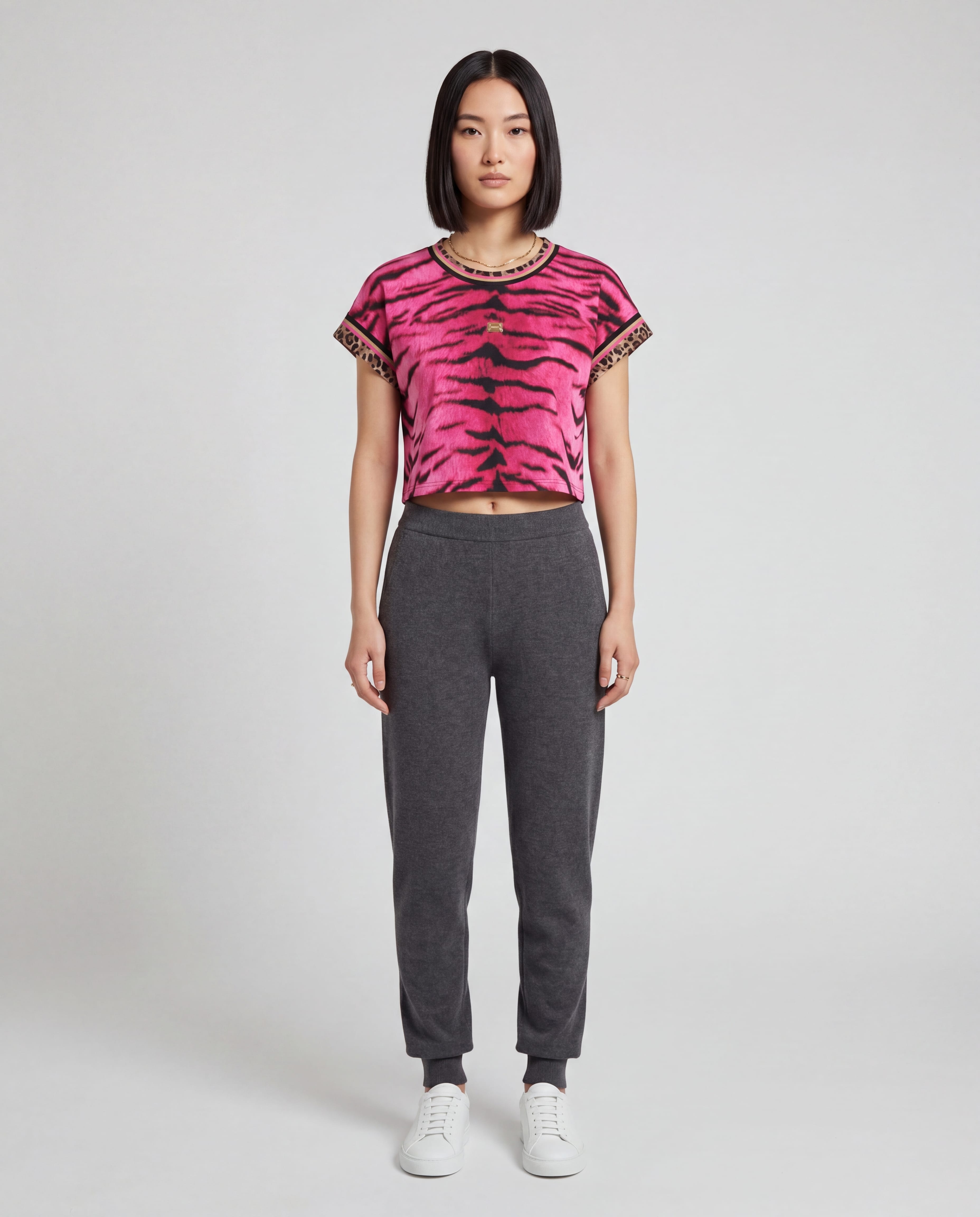 Dolce & Gabbana Zebra Print Cropped T-Shirt | Sendegaro