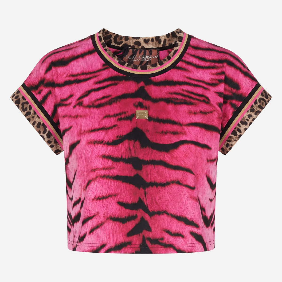Dolce & Gabbana Zebra Print Cropped T-Shirt | Sendegaro