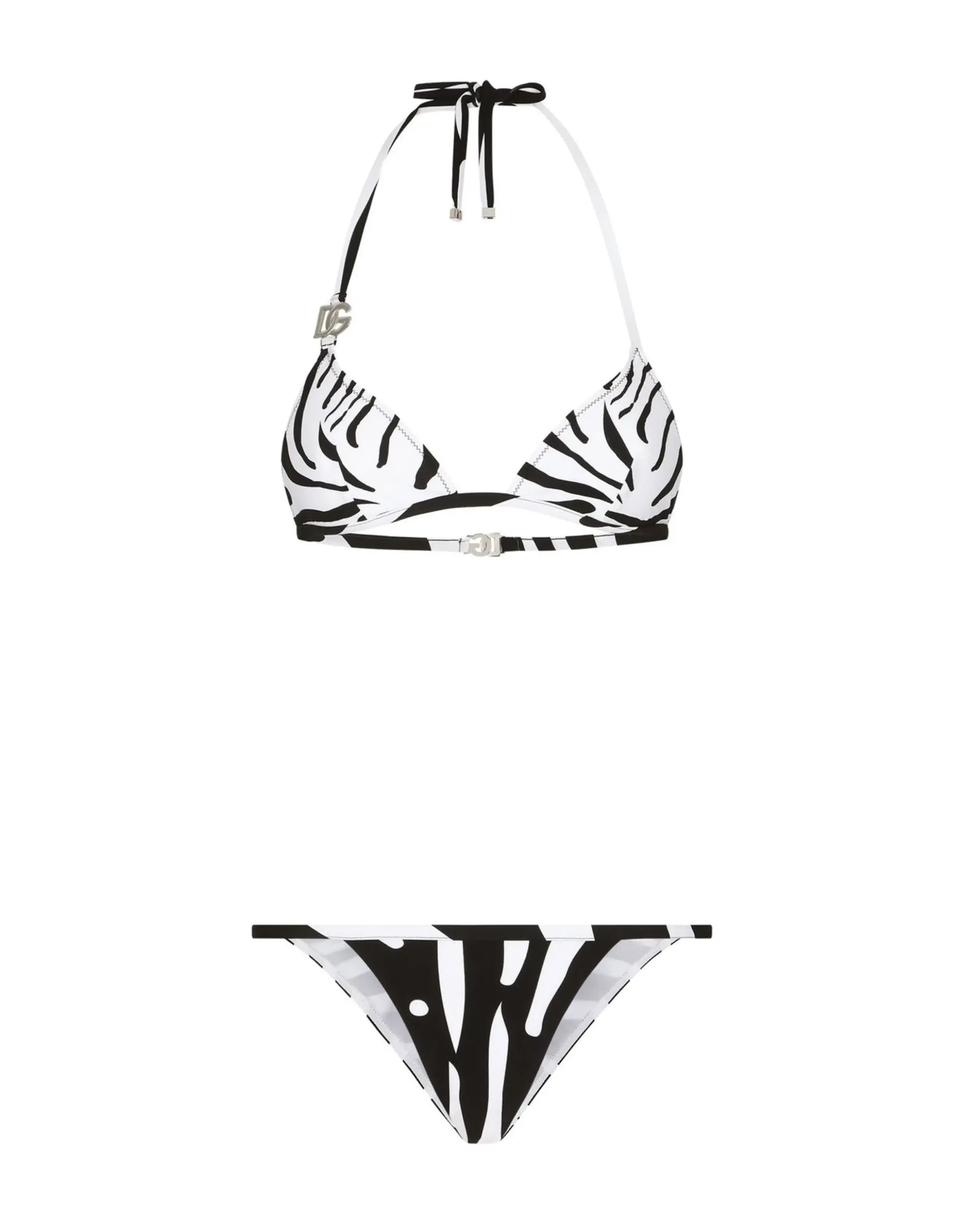 Dolce & Gabbana Zebra-Print DG-Logo Bikini