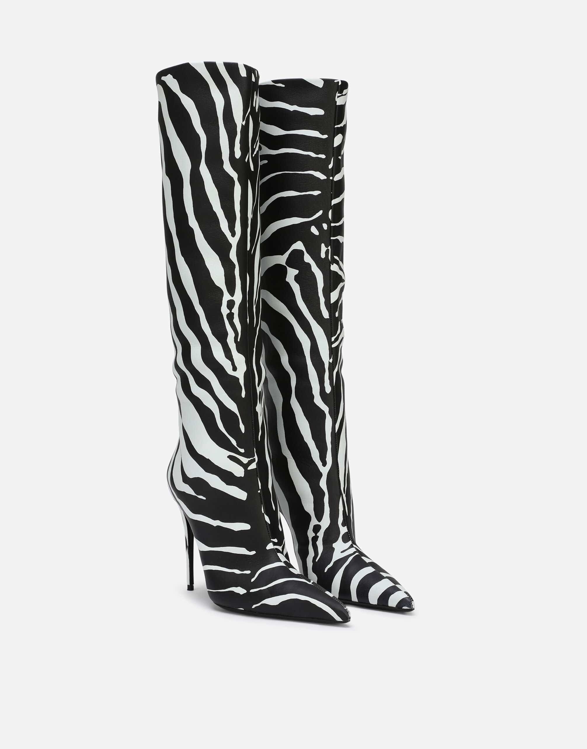 Dolce & Gabbana Zebra-Print Nappa Leather Boots | Sendegaro IT