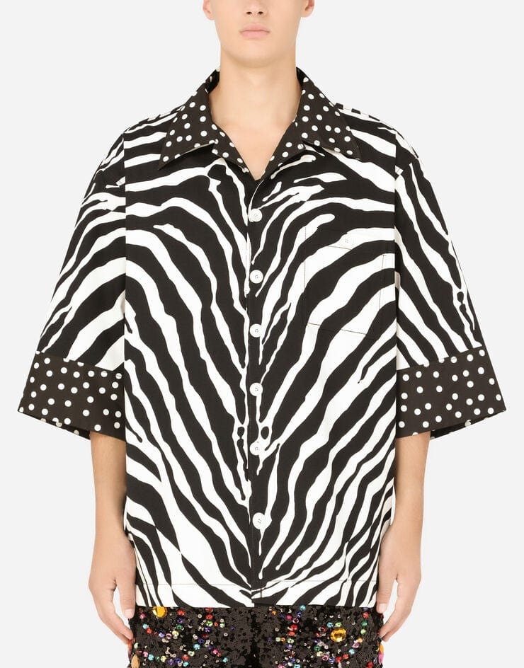 Dolce & Gabbana Zebra Print Three-Quarter Sleeves Shirt