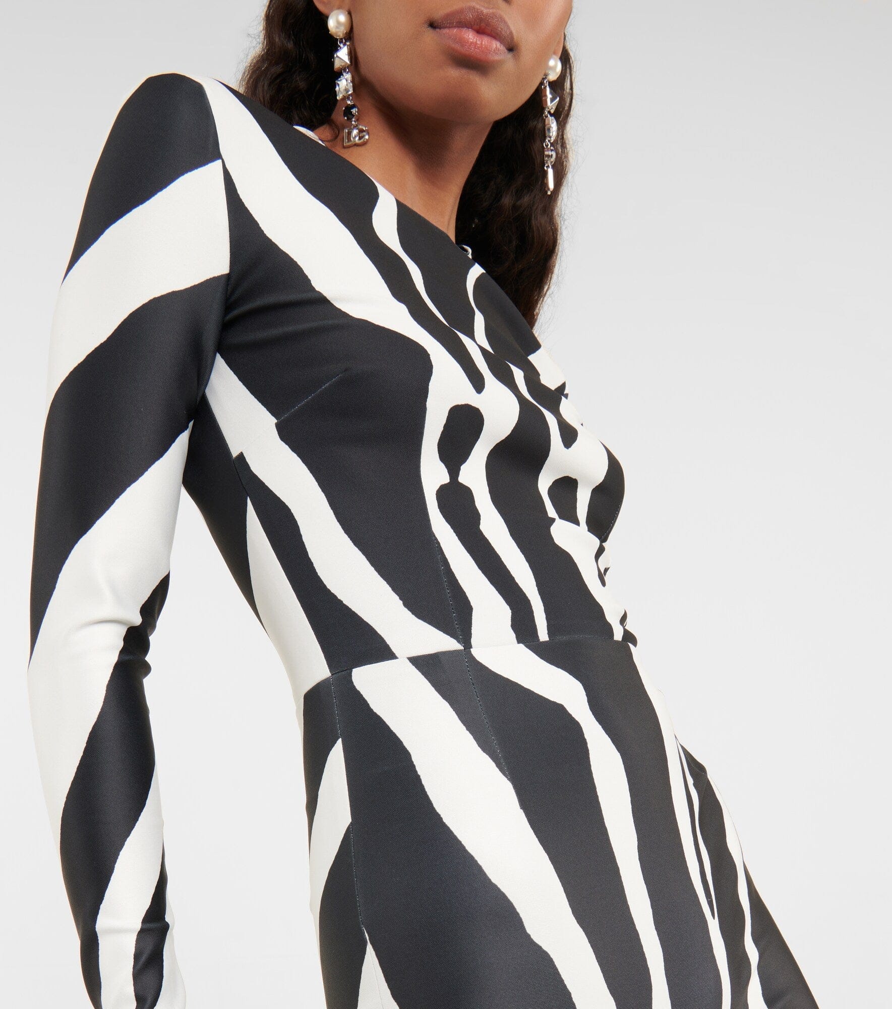 Dolce & Gabbana Zebra-Printed Long Sleeve Jumpsuit