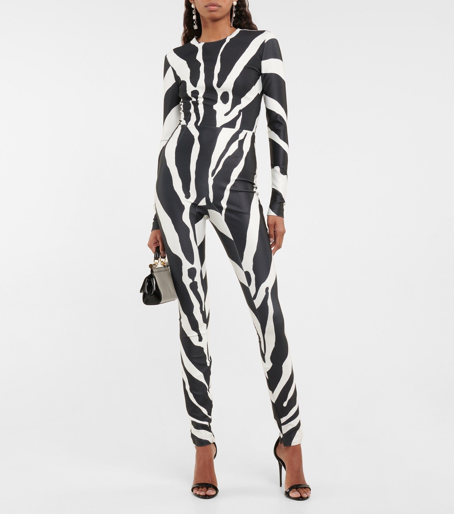 Dolce & Gabbana Zebra-Printed Long Sleeve Jumpsuit