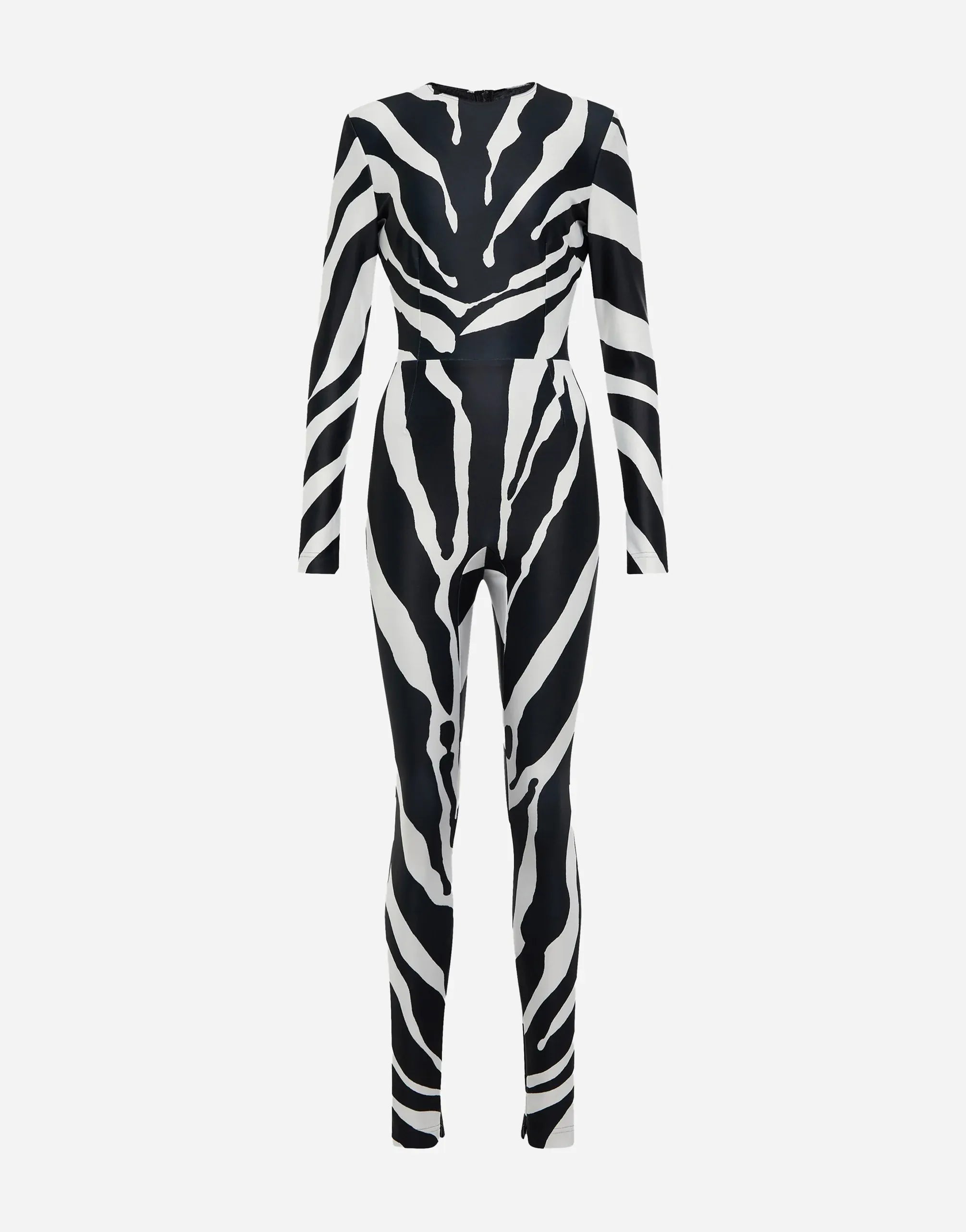 Dolce & Gabbana Zebra-Printed Long Sleeve Jumpsuit