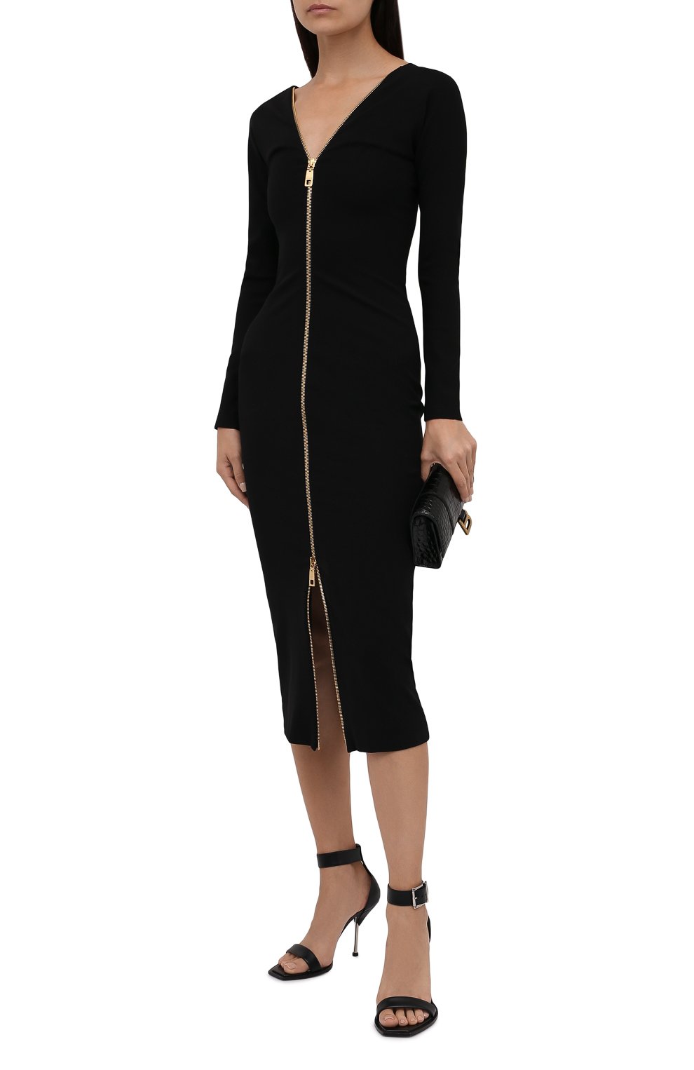 Dolce & Gabbana Zip Front Bodycon Midi Dress - alternate view