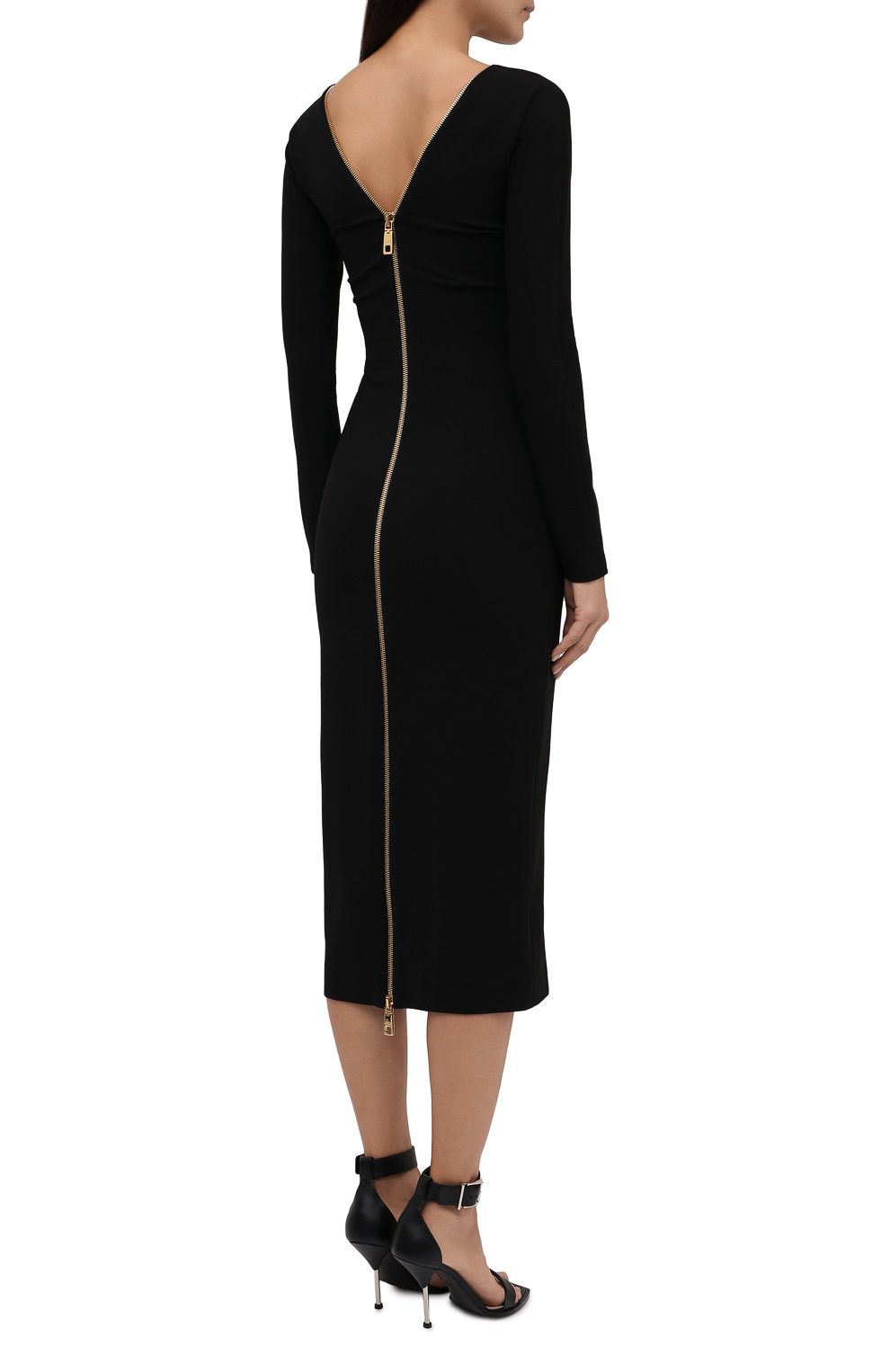 Dolce & Gabbana Zip Front Bodycon Midi Dress