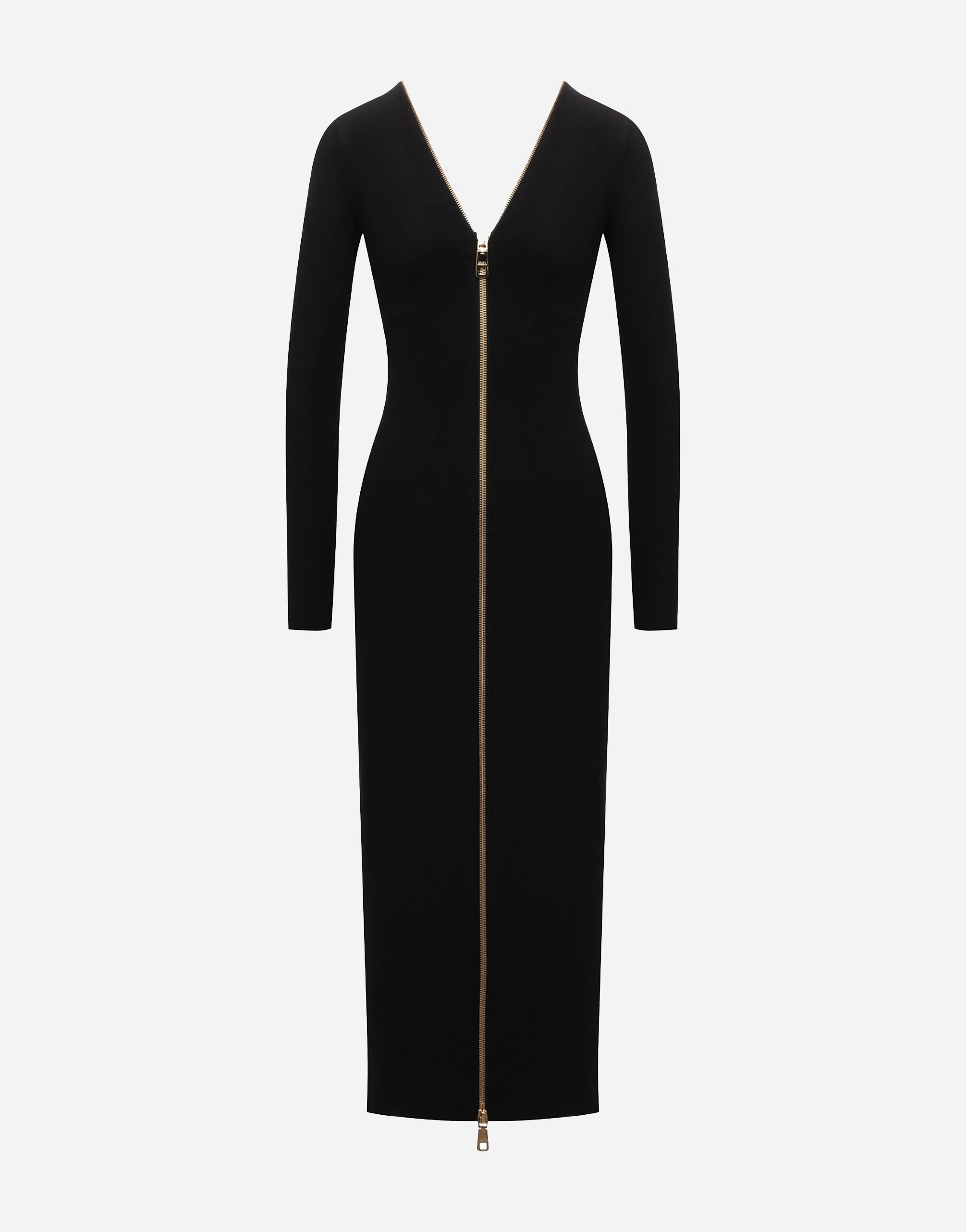 Dolce & Gabbana Zip Front Bodycon Midi Dress