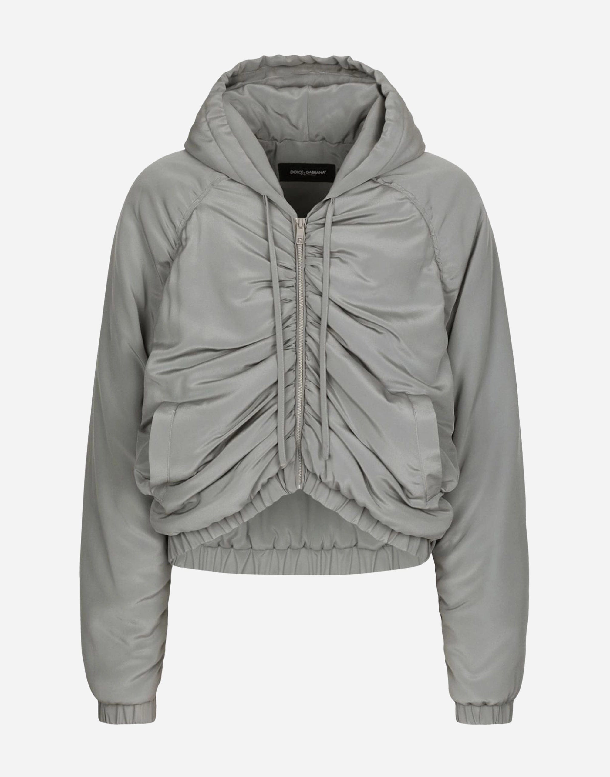 Dolce & Gabbana Zip-Up Silk Hooded Jacket