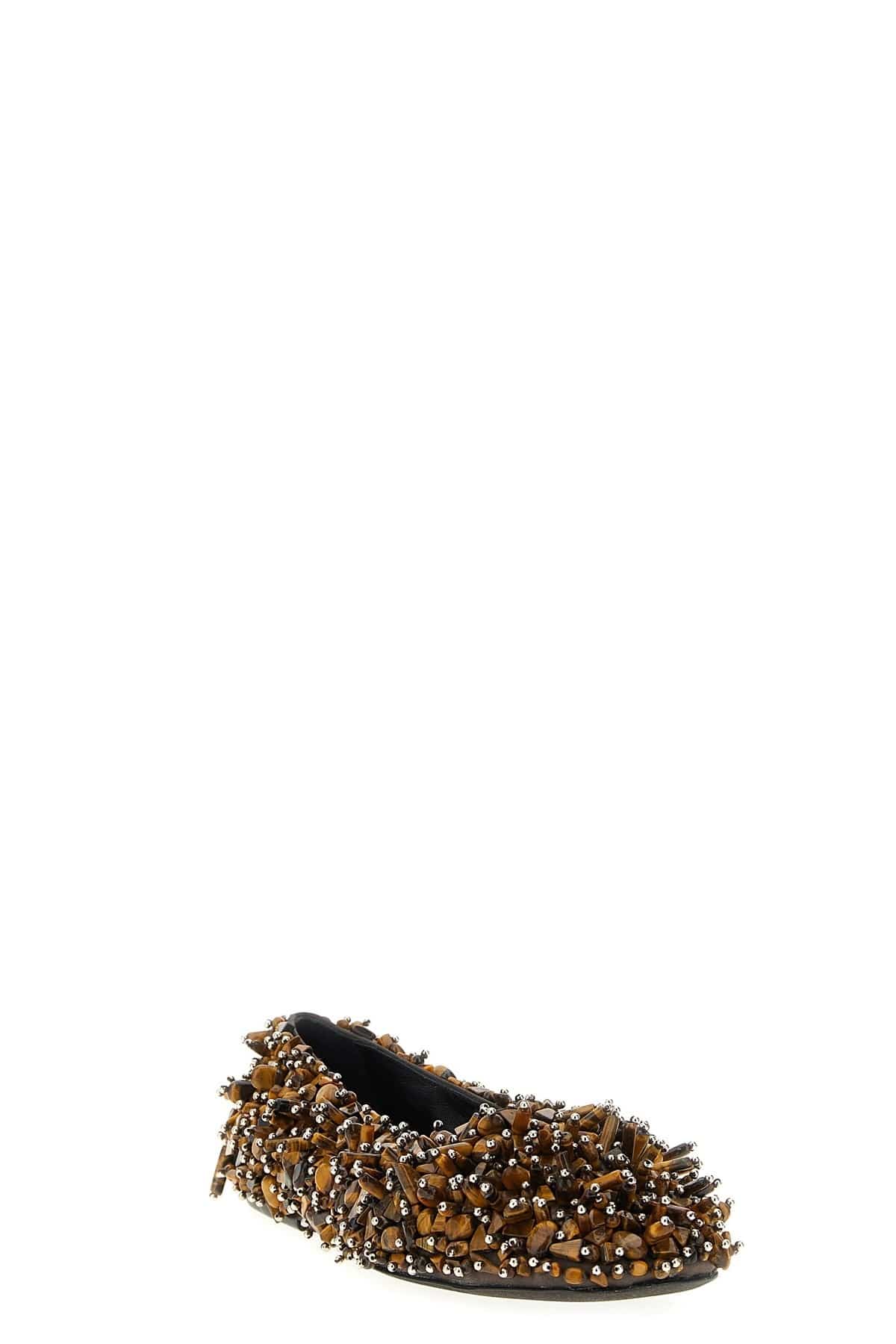 Dries Van Noten Geborduurde ballerina's met vierkante neus en kralen - alternate view