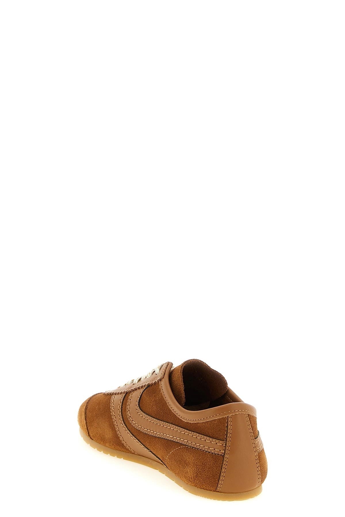Dries Van Noten Dries Van Noten Brown Scalloped Suede Sneakers
