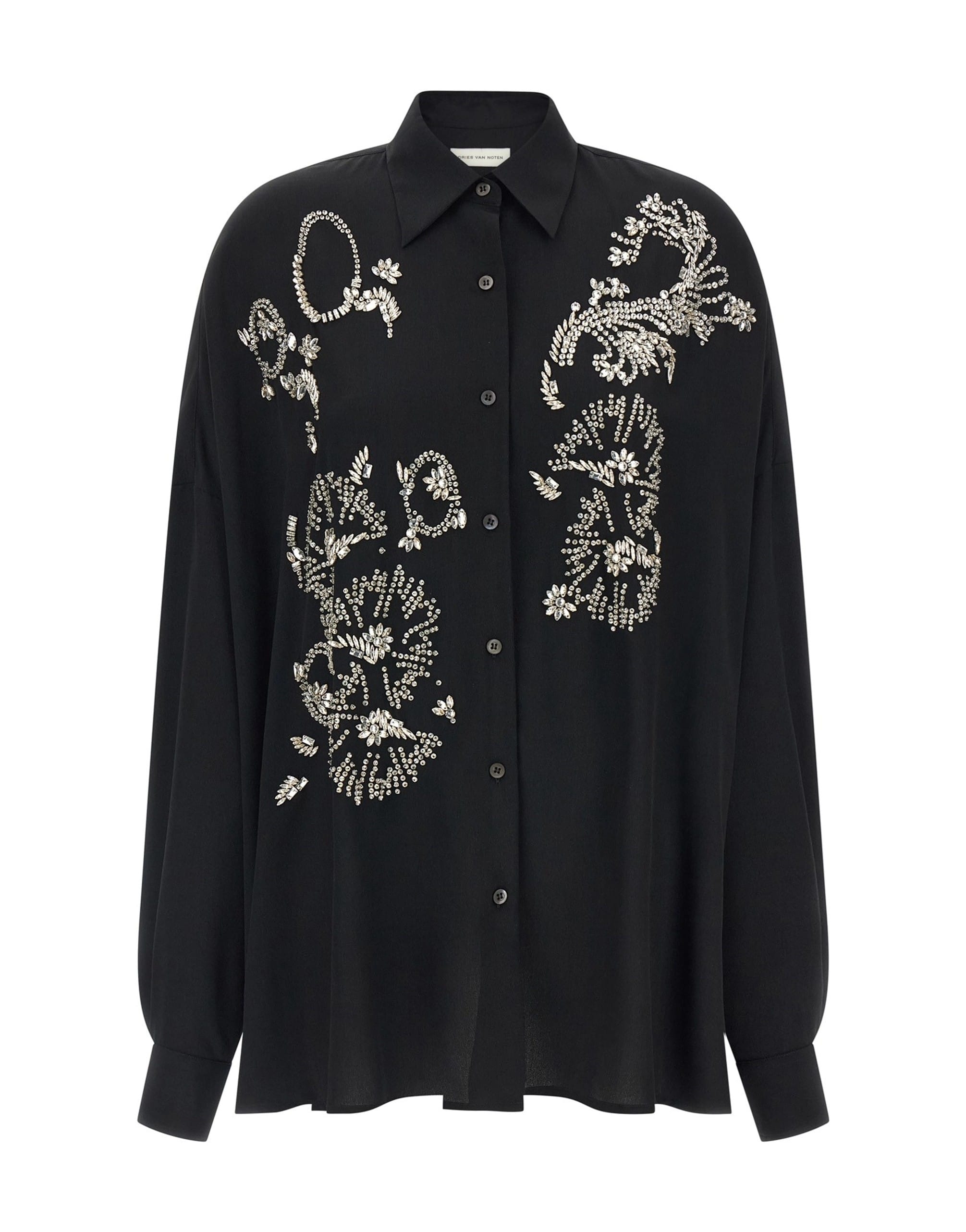 DRIES VAN NOTEN シアートップス Dries Van Noten Casia Crystal Appliqué Shirt | Sendegaro FR