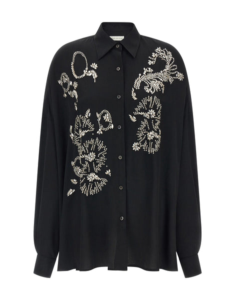 Dries Van Noten Casia Crystal Appliqué Shirt | Sendegaro FR