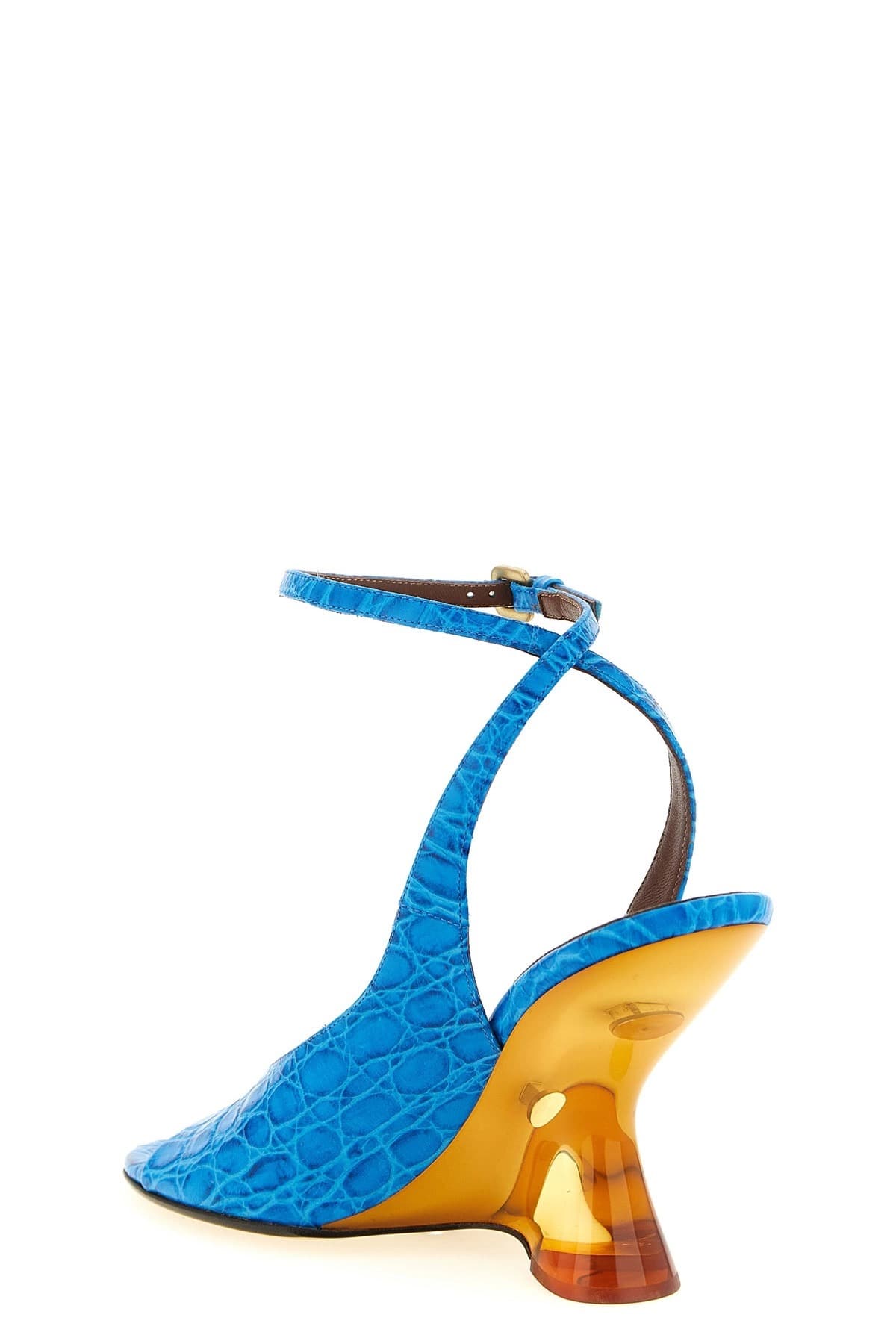 Dries Van Noten Dries Van Noten Embossed Leather Wedge Sandals