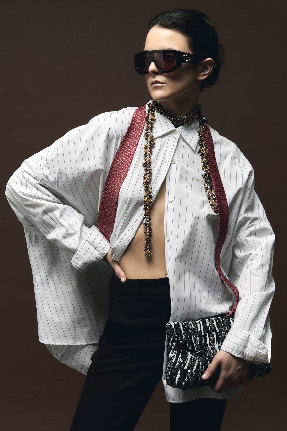 Dries Van Noten Bestickte Schal-Halskette - alternate view