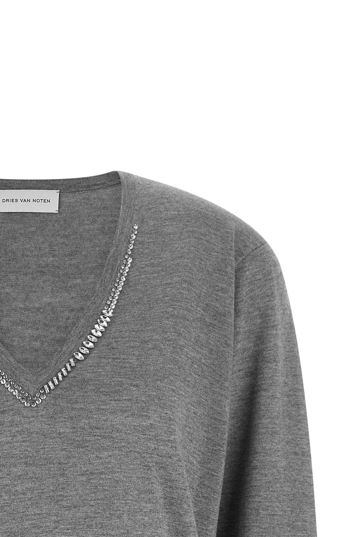 Dries Van Noten Dries Van Noten Tuomas Embroidered V-Neck Sweater