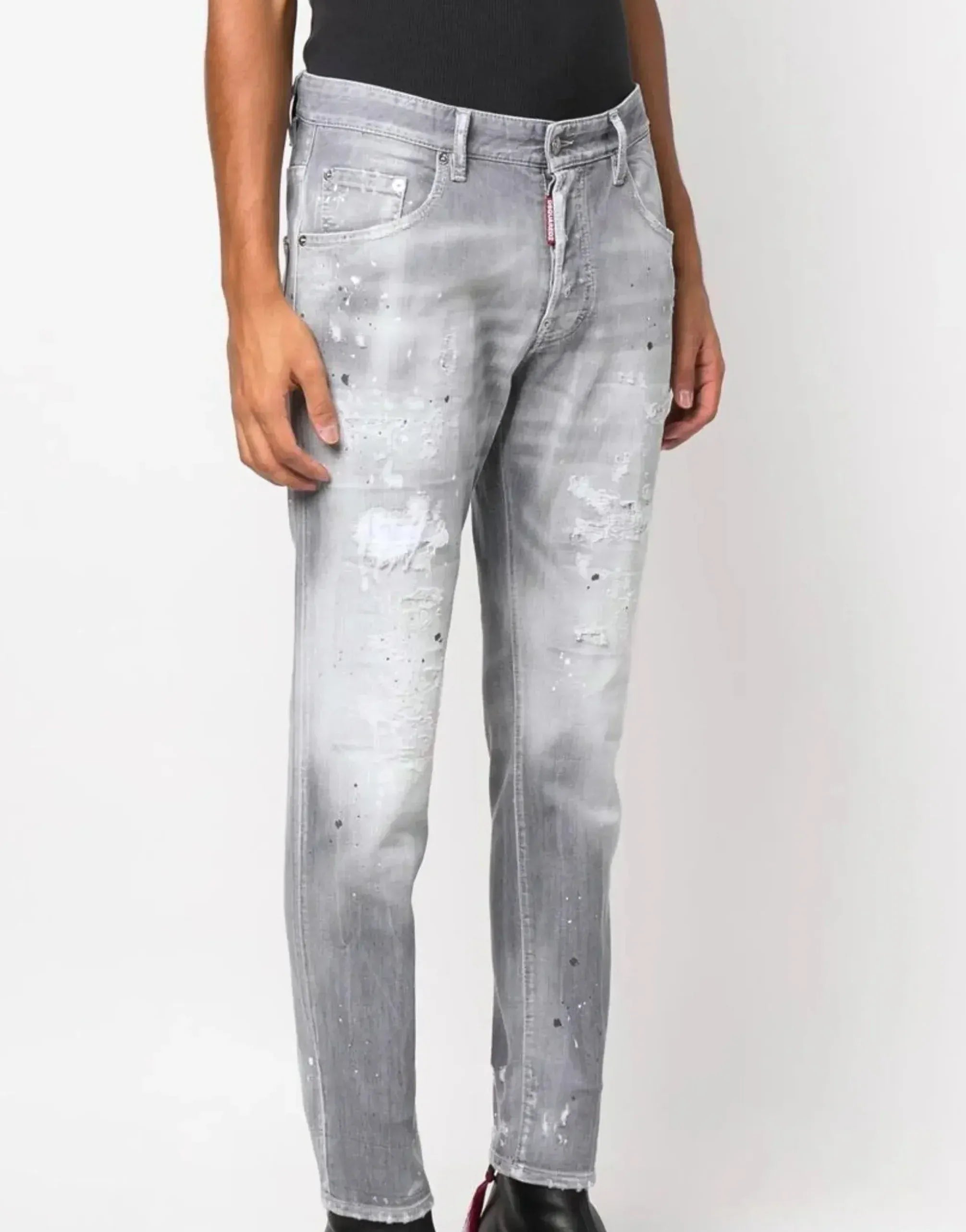 Dsquared² Acid-Wash Straight-Leg Jeans