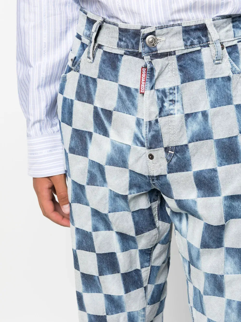 Dsquared² Checkerboard Straight-Leg Jeans