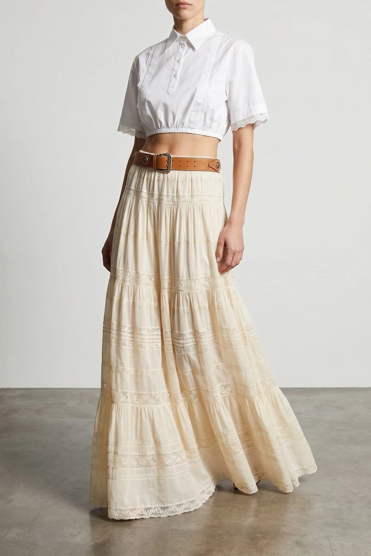 Ermanno Scervino Crop Lace Insert Shirt - alternate view