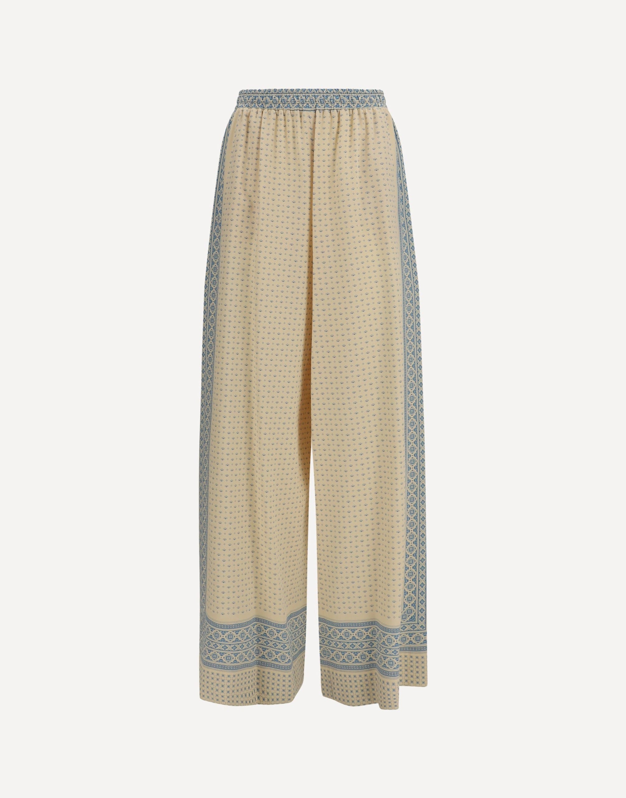 Ermanno Scervino Ermanno Scervino Printed Silk Wide-Leg Pants
