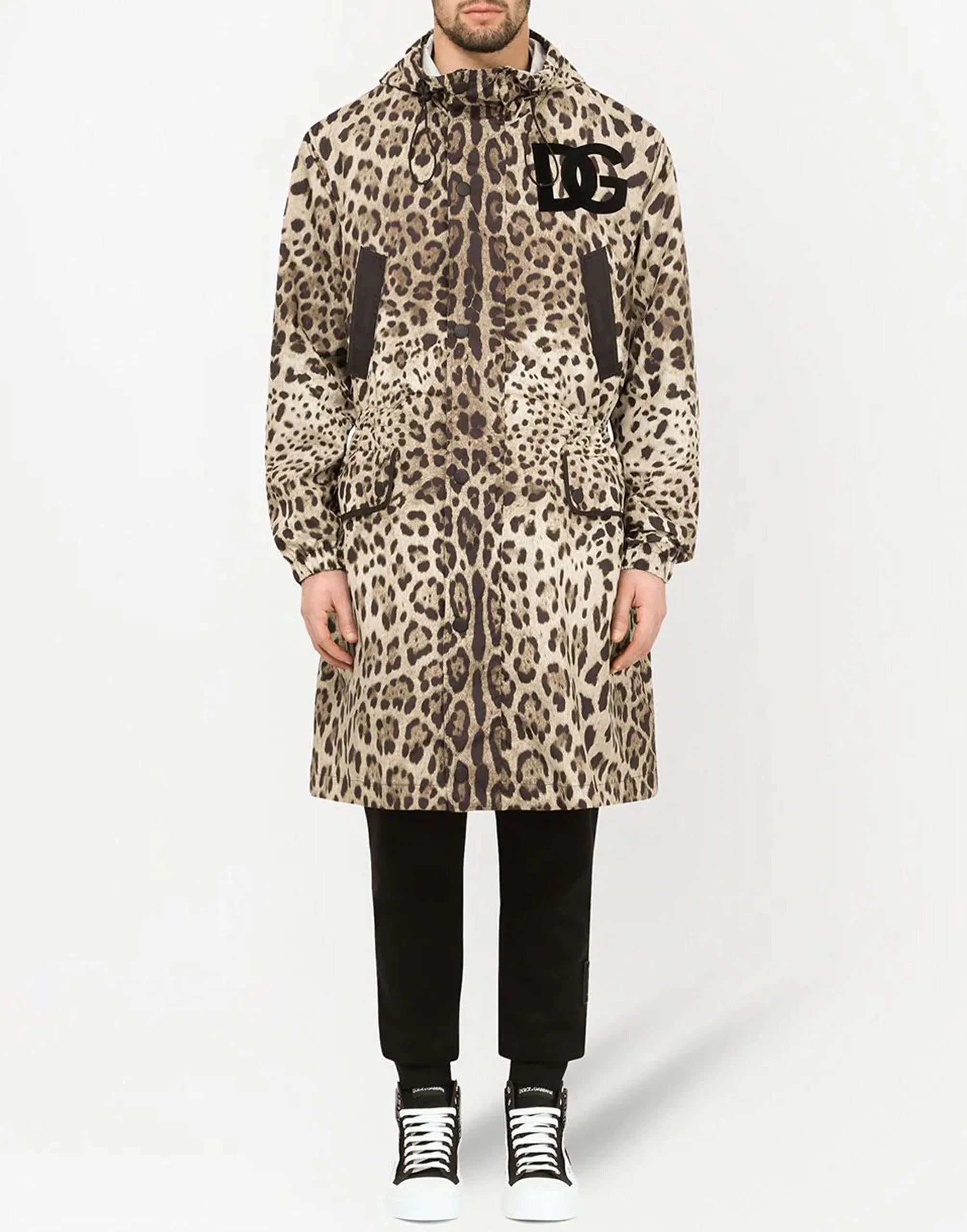DG logo-patch leopard Print Jacket