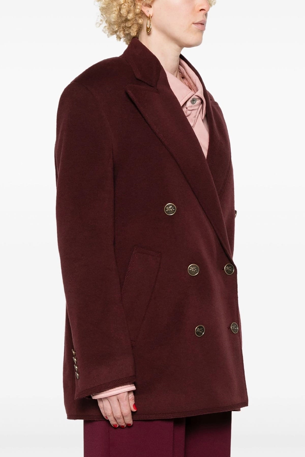Etro Etro Bordeaux Double-Breasted Blazer