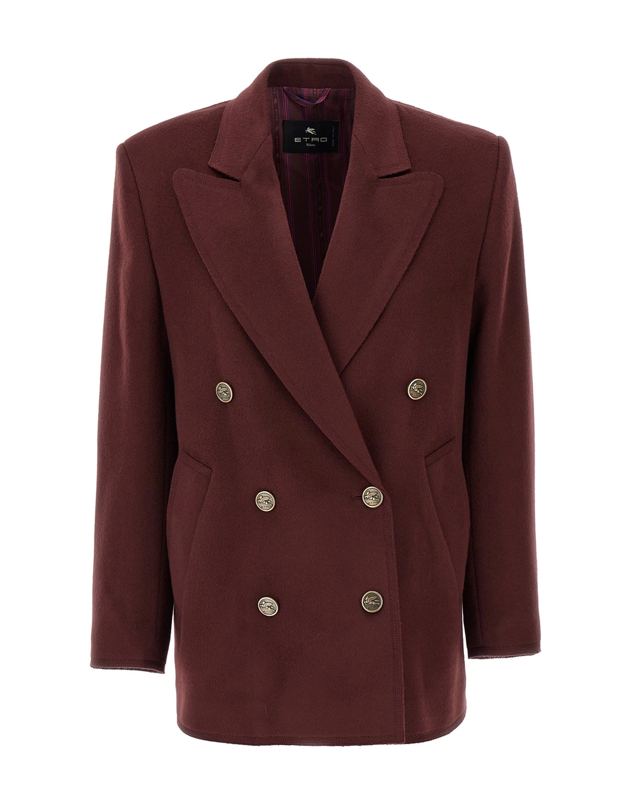 Etro Etro Bordeaux Double-Breasted Blazer