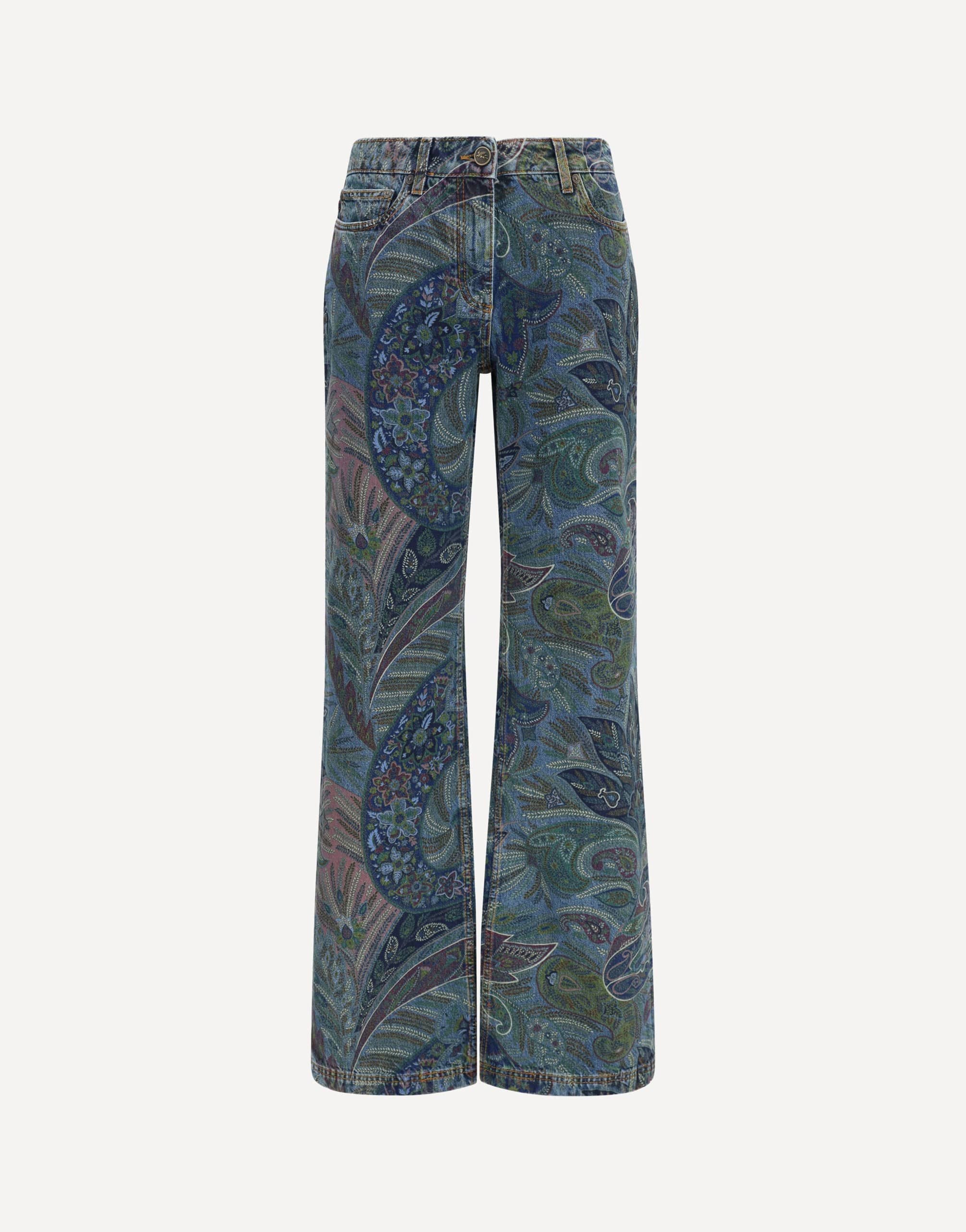 Etro Flare Pants With Paisley Ramage Motif