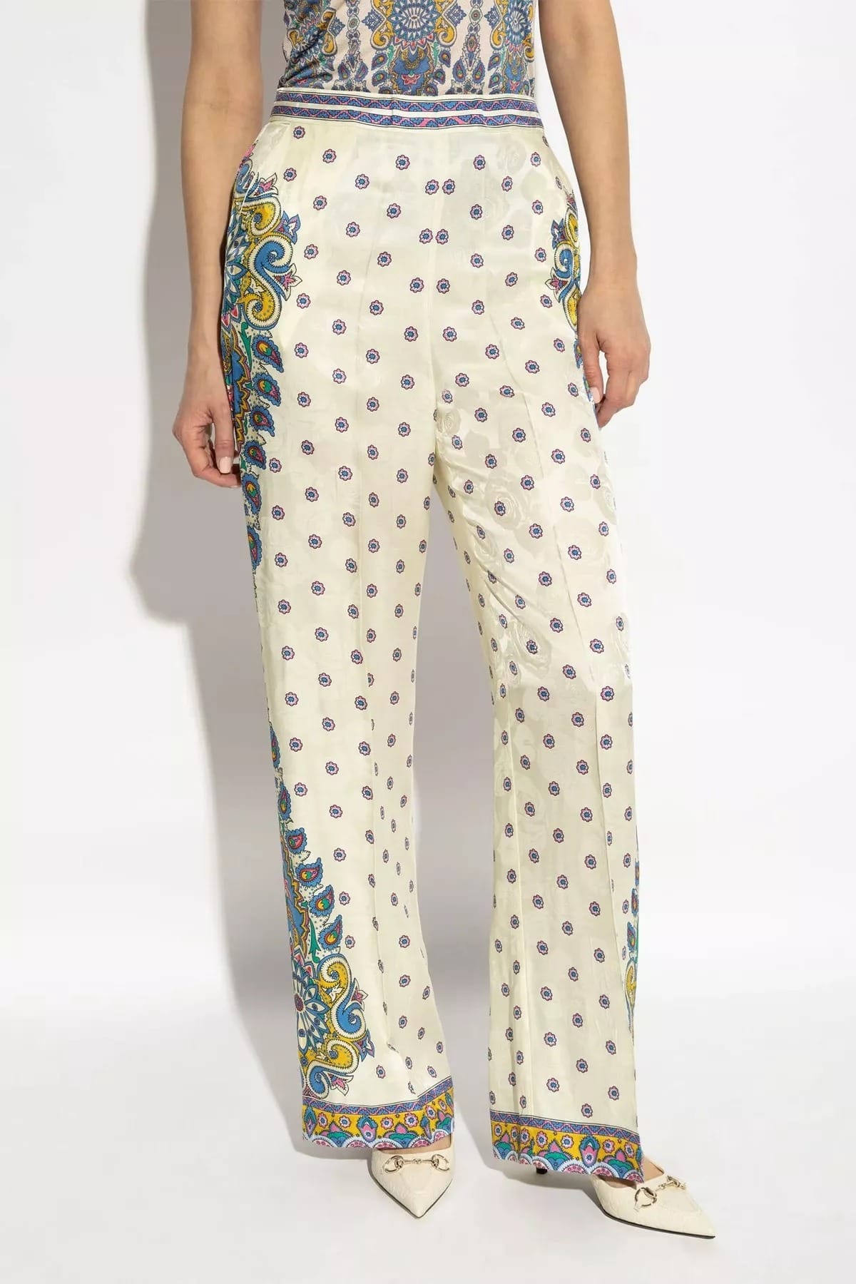 Etro Jacquard Rose Palazzo Pants - alternate view