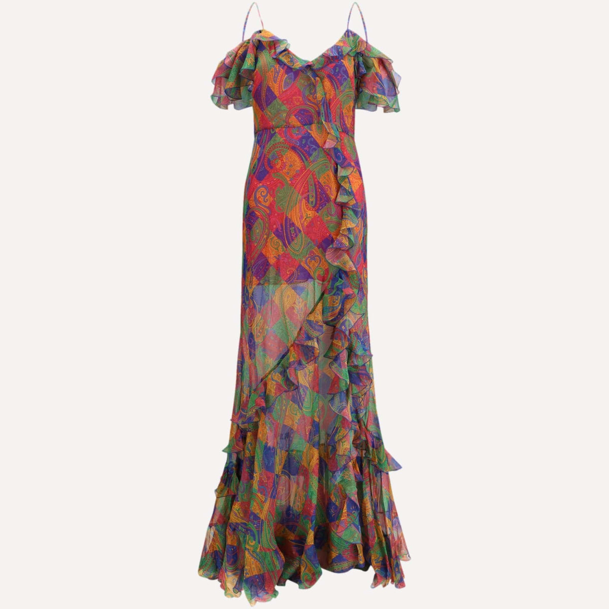 etro long dresses Etro Patterned Long Dress - Neutrals Dresses, Clothing - ETR255854