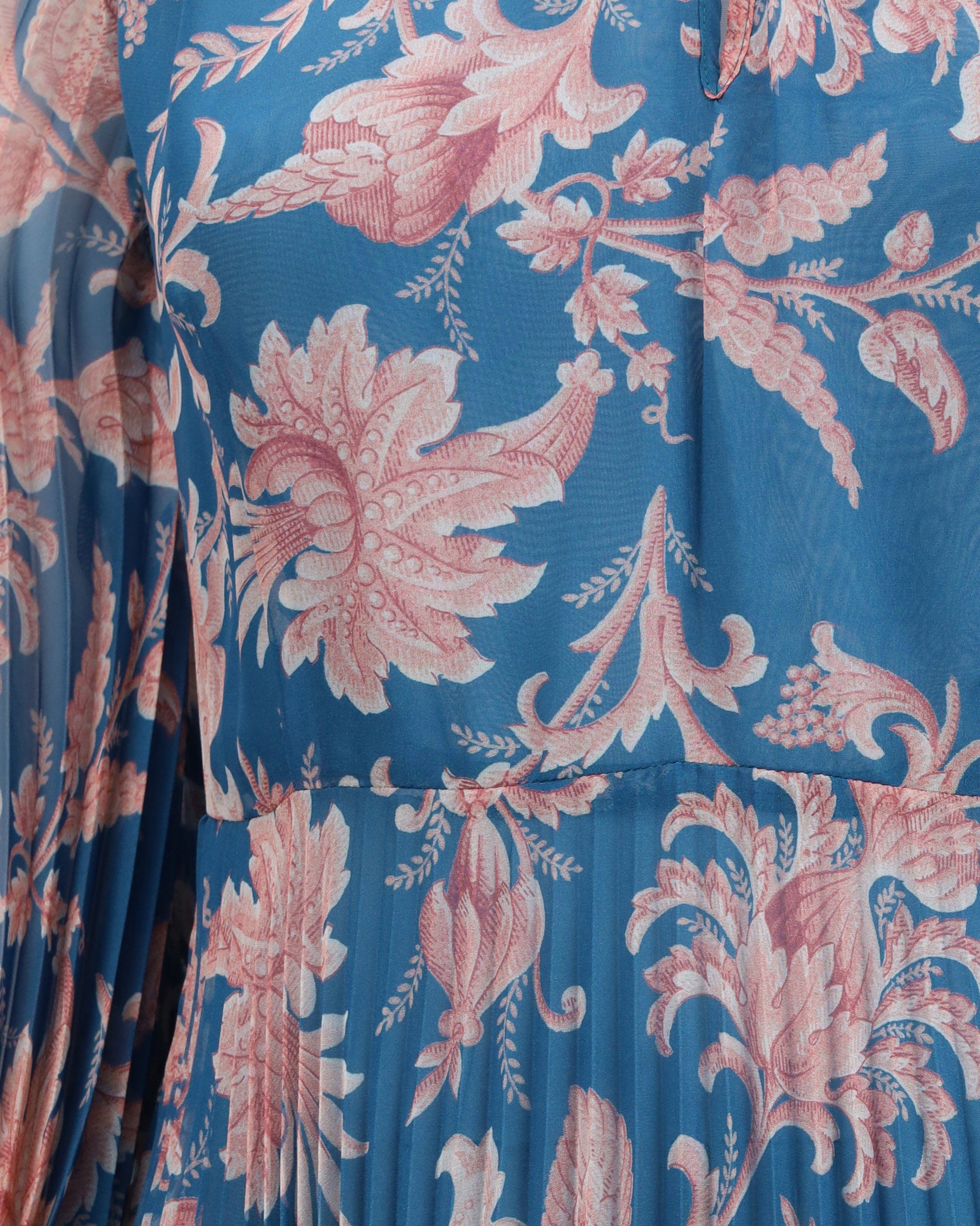 Etro Maxi Pleated Dress With Flared Sleeves