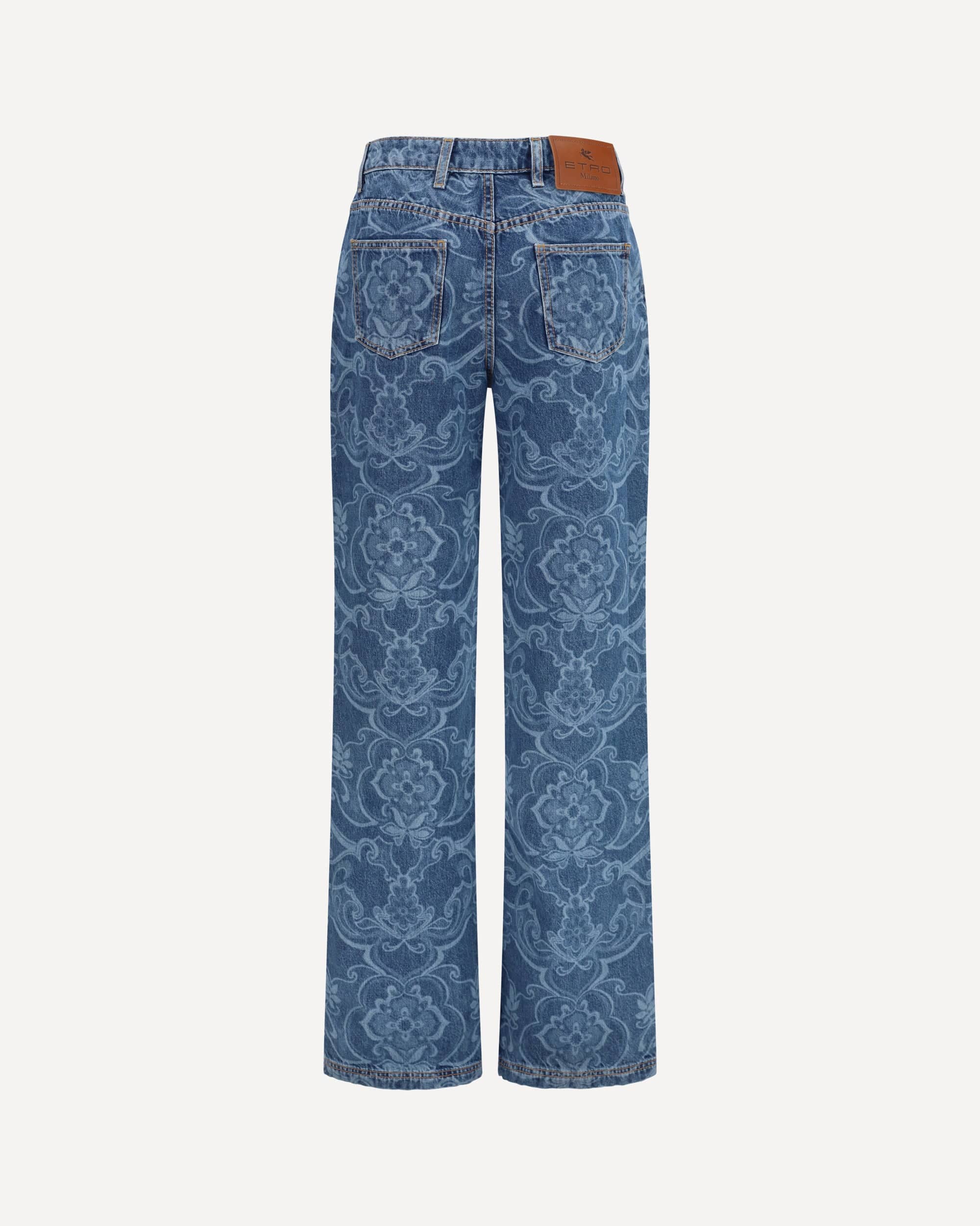 Etro Ornamental Jacquard Denim Jeans