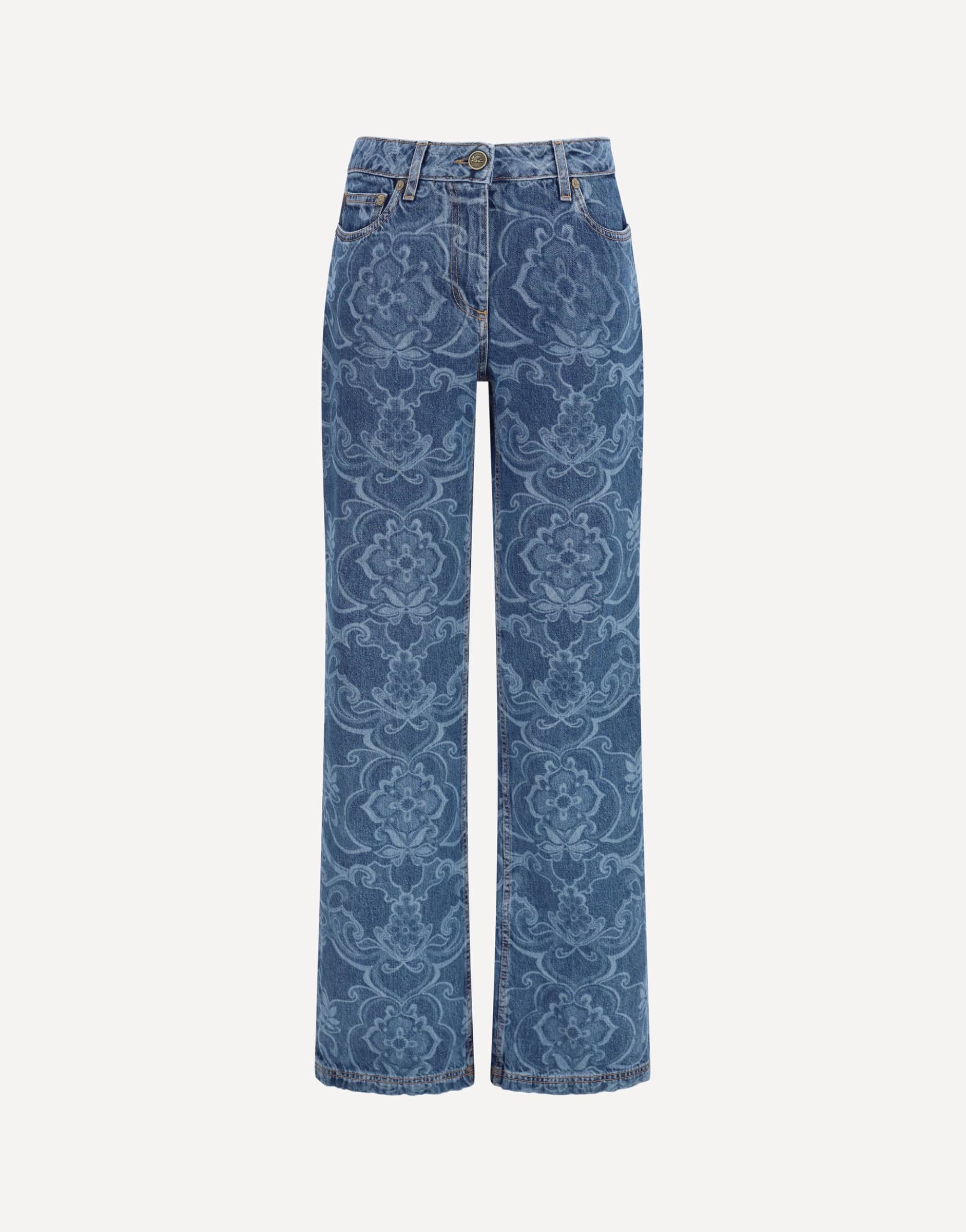 Etro Ornamental Jacquard Denim Jeans